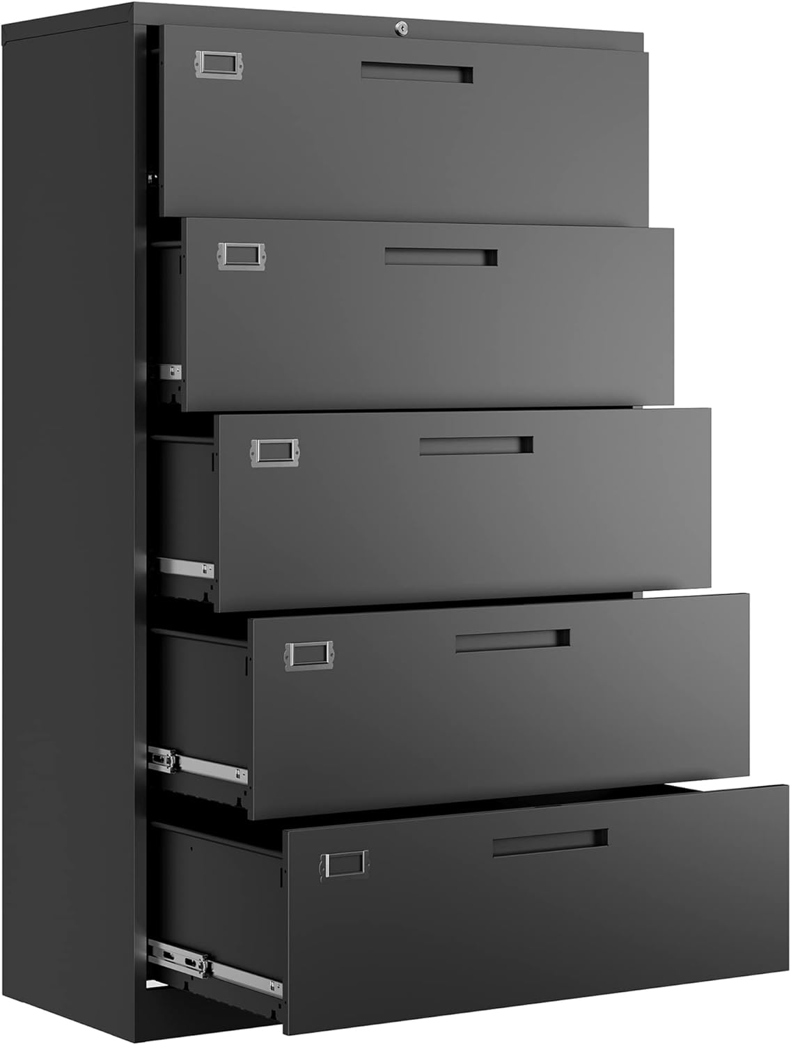 Metal Lateral File Cabinets with Lock,2 Drawer Steel Wide Filing Organization Storage Cabinets,Home Office Furniture for Hanging Files Letter/Legal/F4/A4 Size (Blcak-2 Drawer)