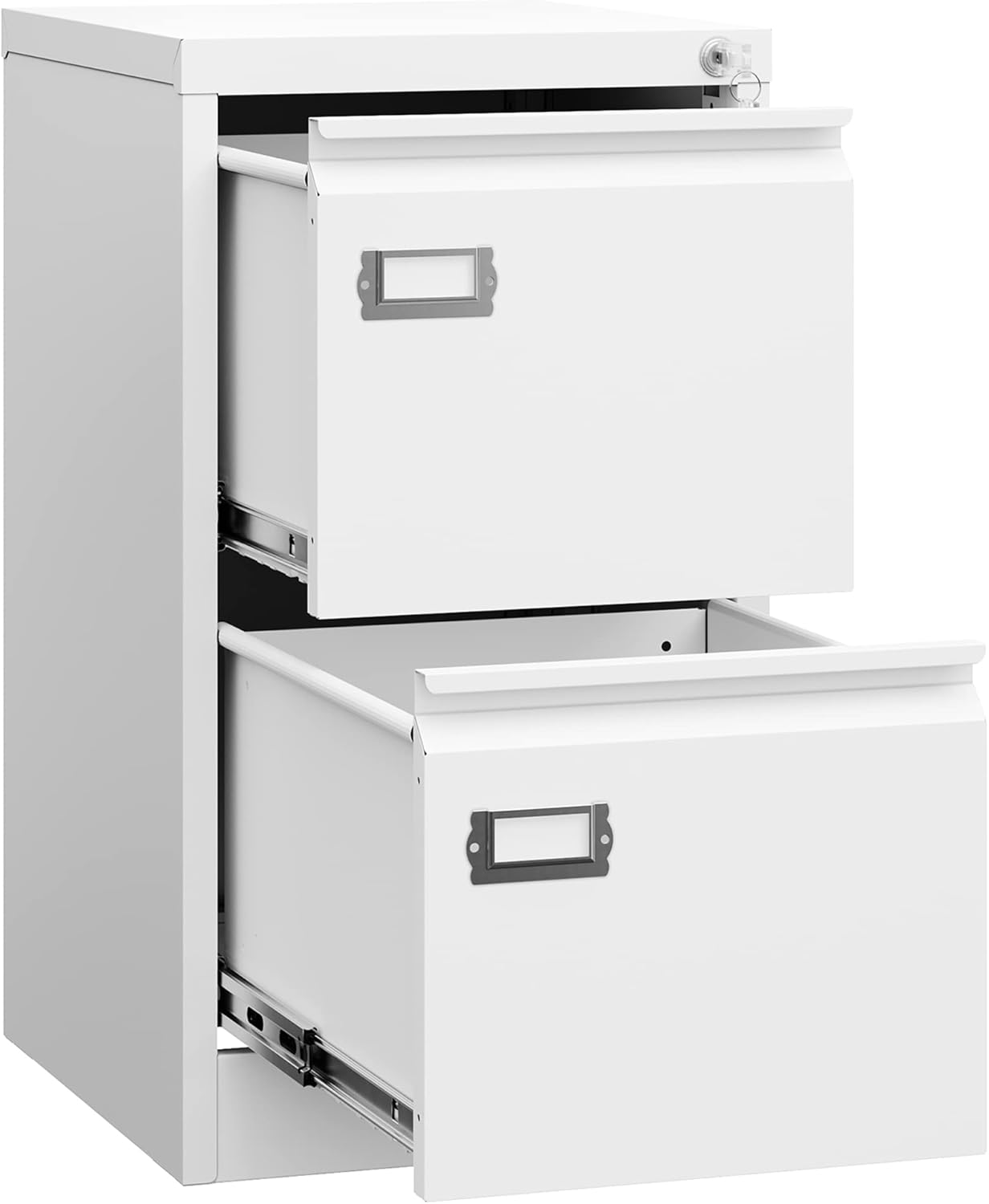 2 Drawer File Cabinet with Lock,Metal Office Small Filing Cabinets for Home Office,Storage Letter,Black-Easy Assemble