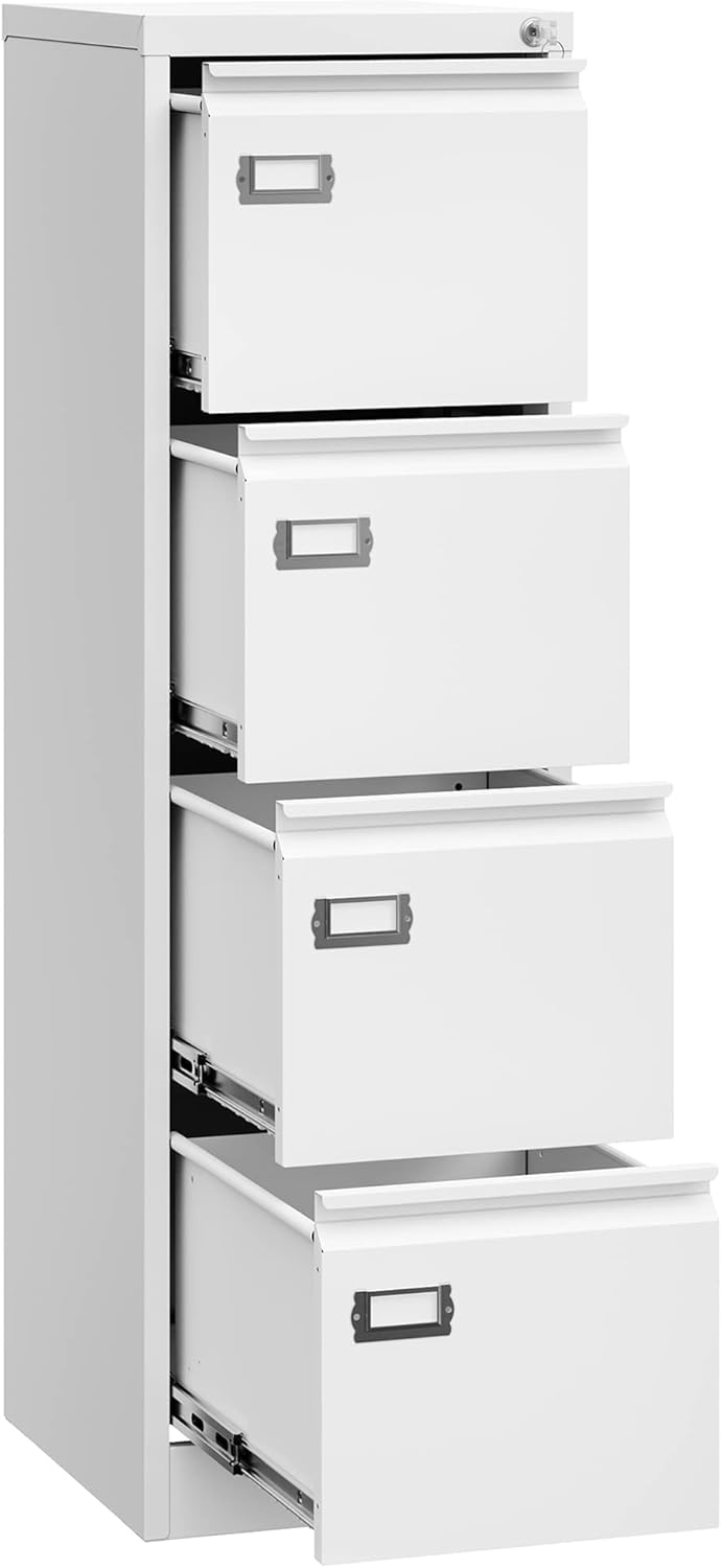 2 Drawer File Cabinet with Lock,Metal Office Small Filing Cabinets for Home Office,Storage Letter,Black-Easy Assemble