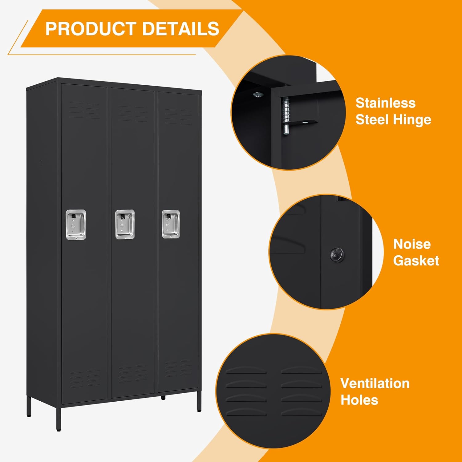 Metal Lockers for Employees-6 Door Storage Locker with Shelves and Lockable Steel Cabinet for School,Gym,Office,Staff (Gray, 6 Door)