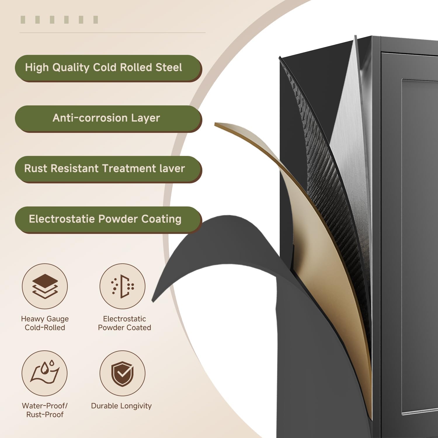 Storage Cabinet with Doors and Shelves,Small Freestanding Bathroom Floor Metal Cabinets -White