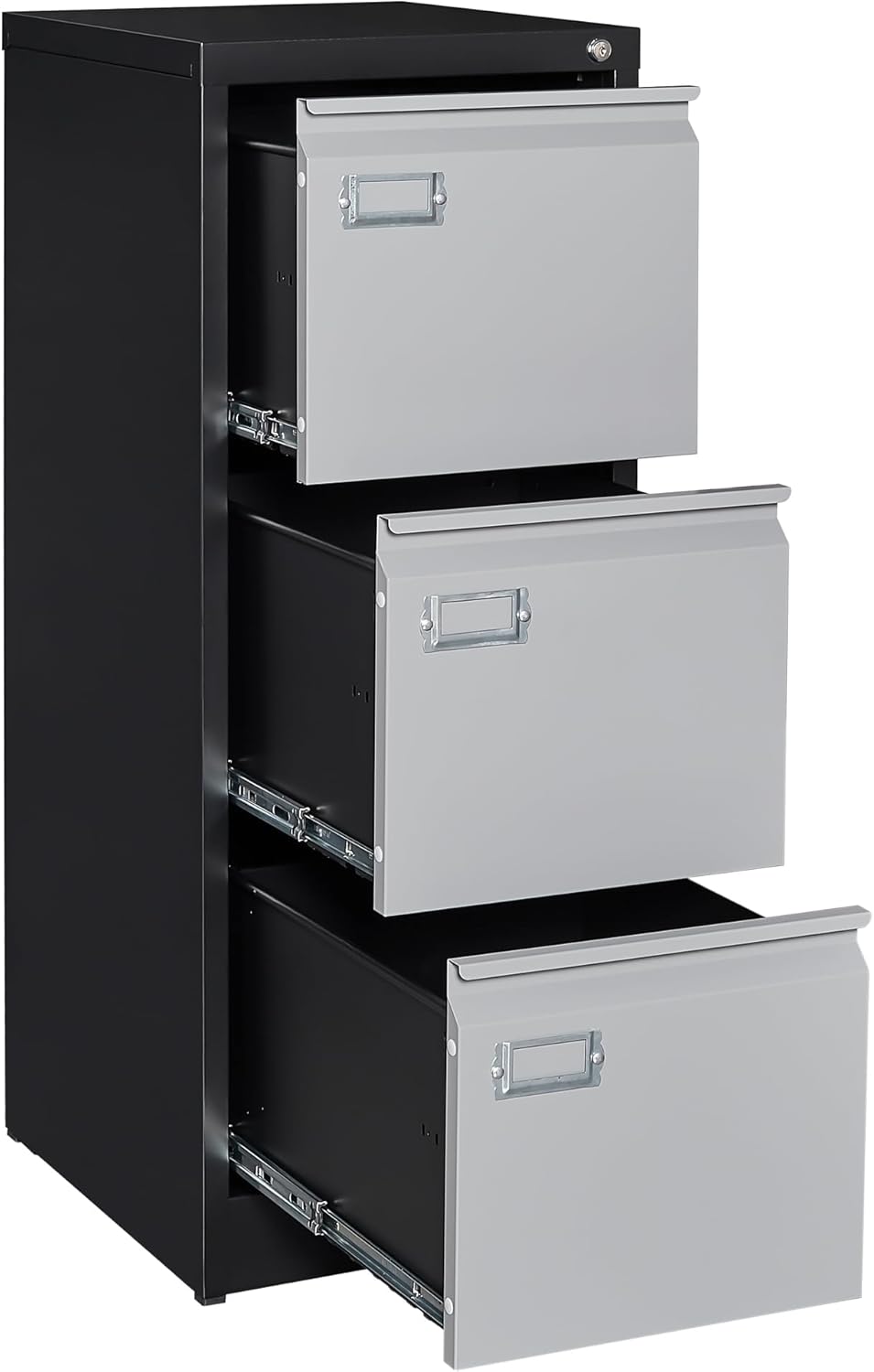 2 Drawer File Cabinet with Lock,Metal Office Small Filing Cabinets for Home Office,Storage Letter,Black-Easy Assemble