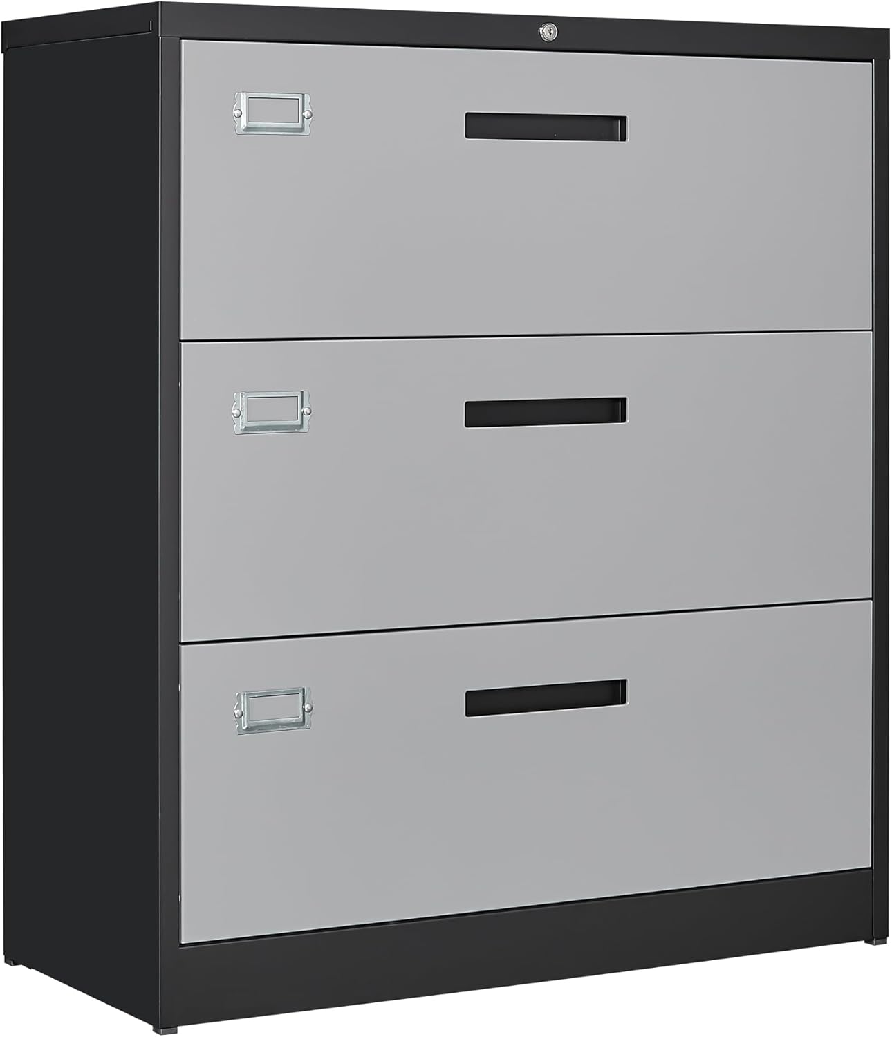 Metal Lateral File Cabinets with Lock,2 Drawer Steel Wide Filing Organization Storage Cabinets,Home Office Furniture for Hanging Files Letter/Legal/F4/A4 Size (Blcak-2 Drawer)