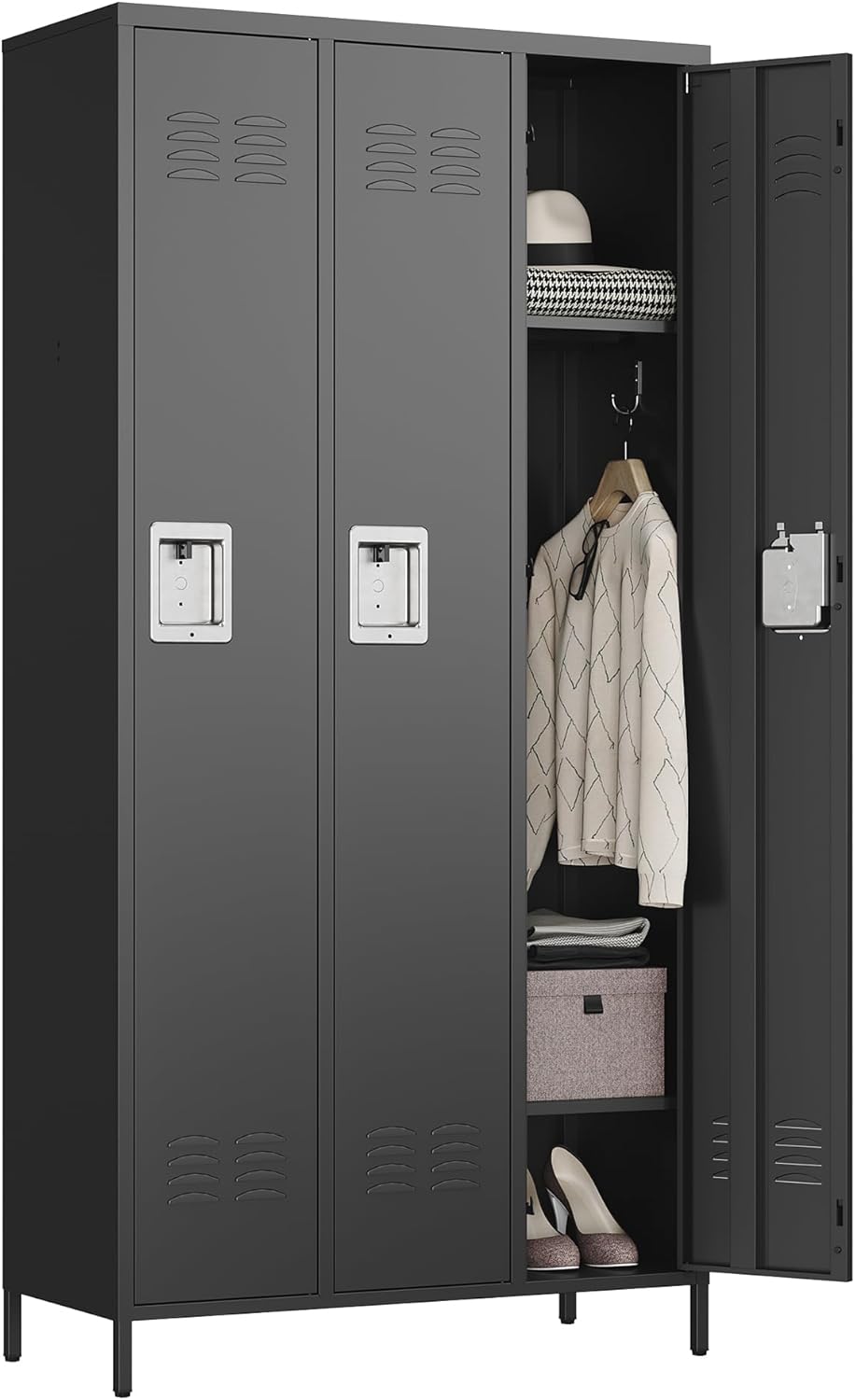 Metal Lockers for Employees-6 Door Storage Locker with Shelves and Lockable Steel Cabinet for School,Gym,Office,Staff (Gray, 6 Door)