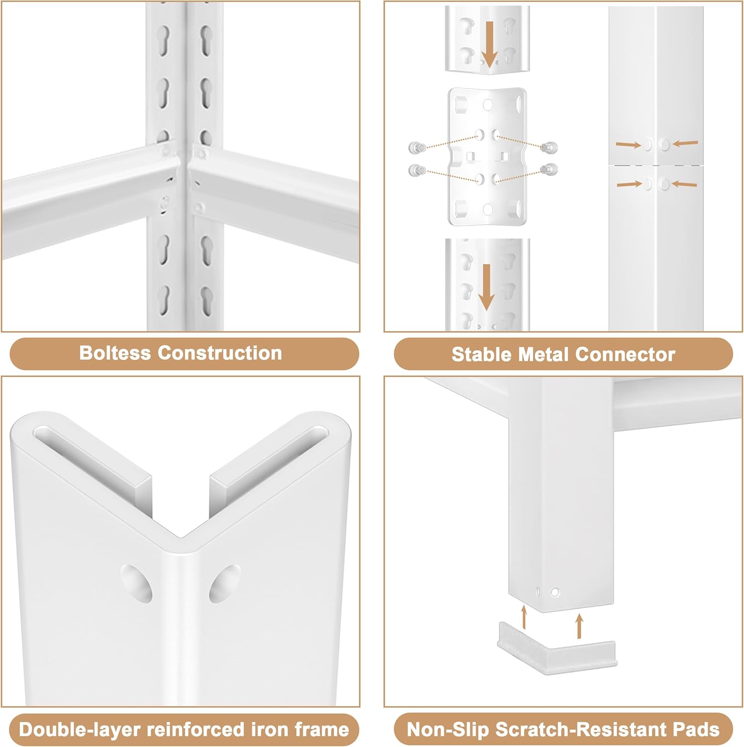 5-Tier Adjustable Bookshelf, Modern Open Storage Shelf for Living Room, Bedroom & Office, 27.6"W x 11.8"D x 59.8"H, White