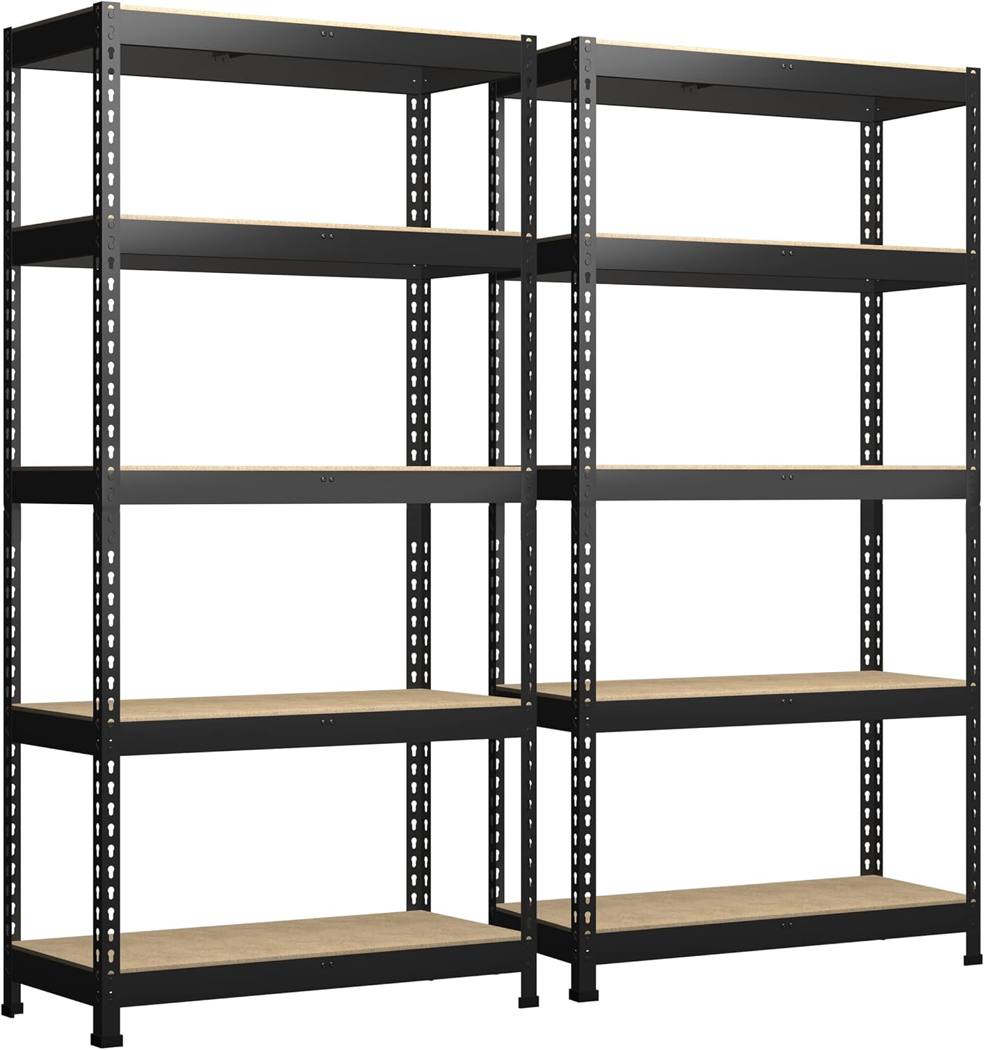 Adjustable Heavy Duty Metal Shelving Unit for Garage, Pantry & Basement Storage, 48"W x 24"D x 72"H, Black