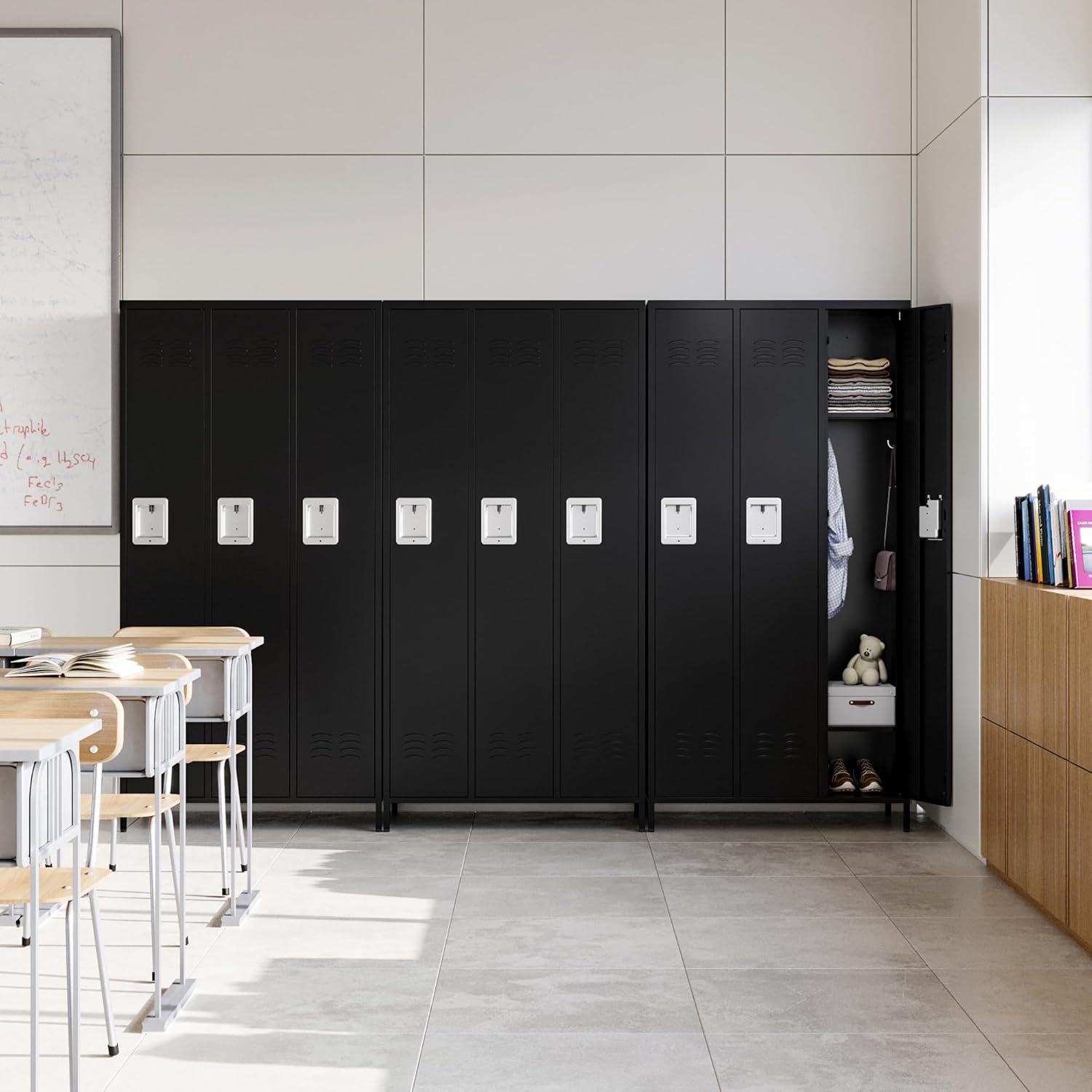 Metal Lockers for Employees-6 Door Storage Locker with Shelves and Lockable Steel Cabinet for School,Gym,Office,Staff (Gray, 6 Door)