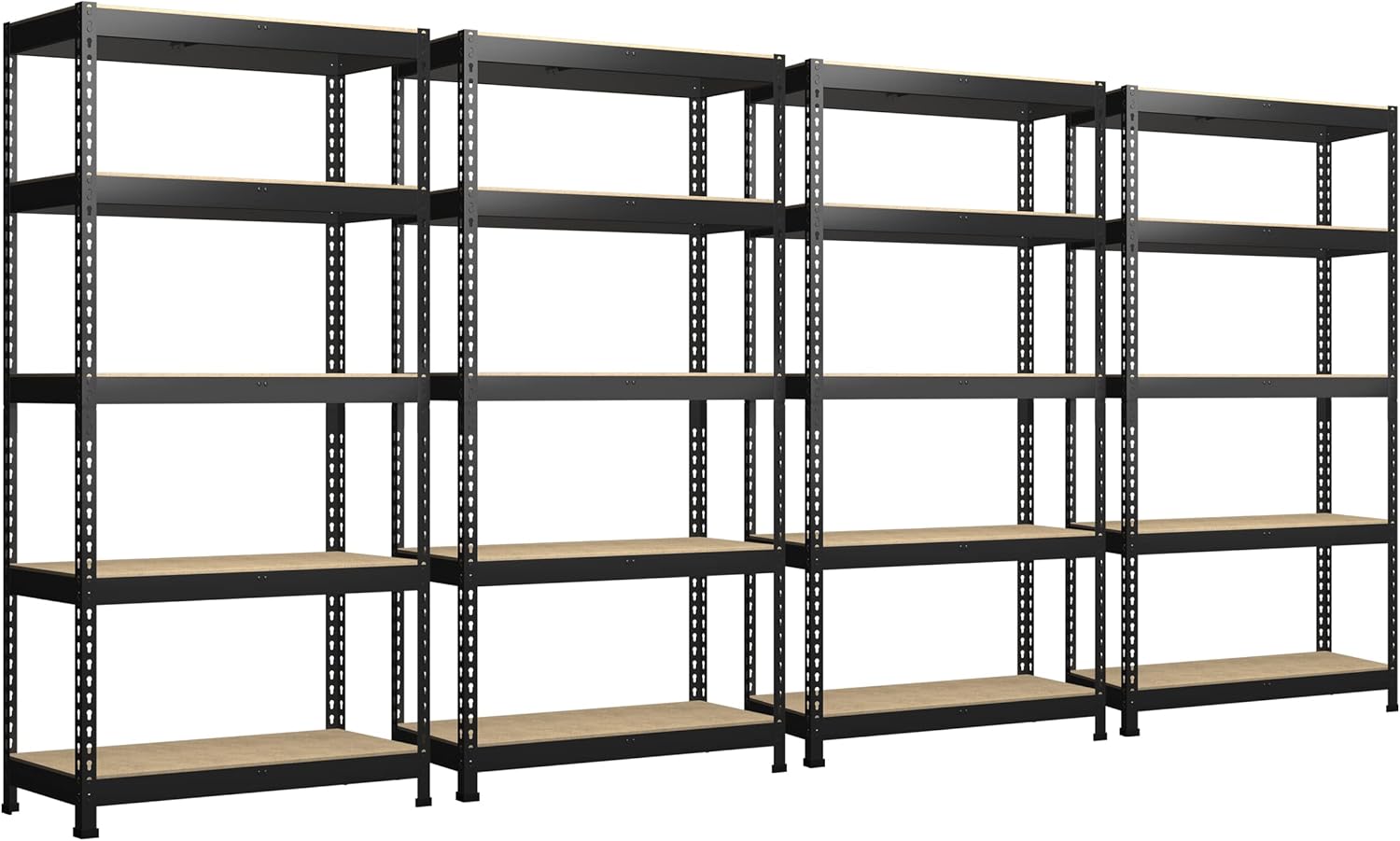 Adjustable Heavy Duty Metal Shelving Unit for Garage, Pantry & Basement Storage, 48"W x 24"D x 72"H, Black