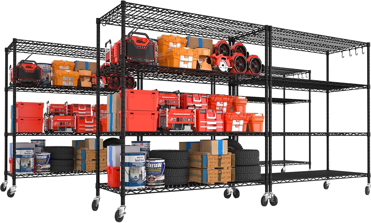 5-Tier Heavy Duty Wire Shelving Unit, Adjustable NSF-Certified Steel Storage Rack for Garage, Kitchen & Pantry, 35.5"W x 14"D x 72"H, Black