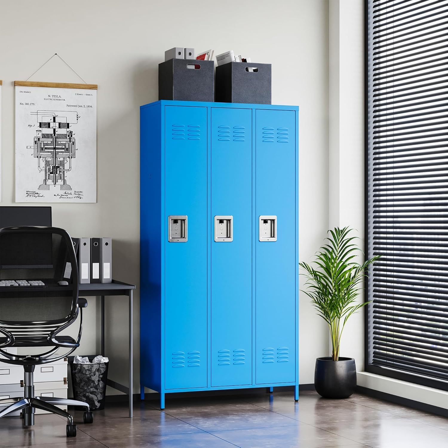 Metal Lockers for Employees-6 Door Storage Locker with Shelves and Lockable Steel Cabinet for School,Gym,Office,Staff (Gray, 6 Door)