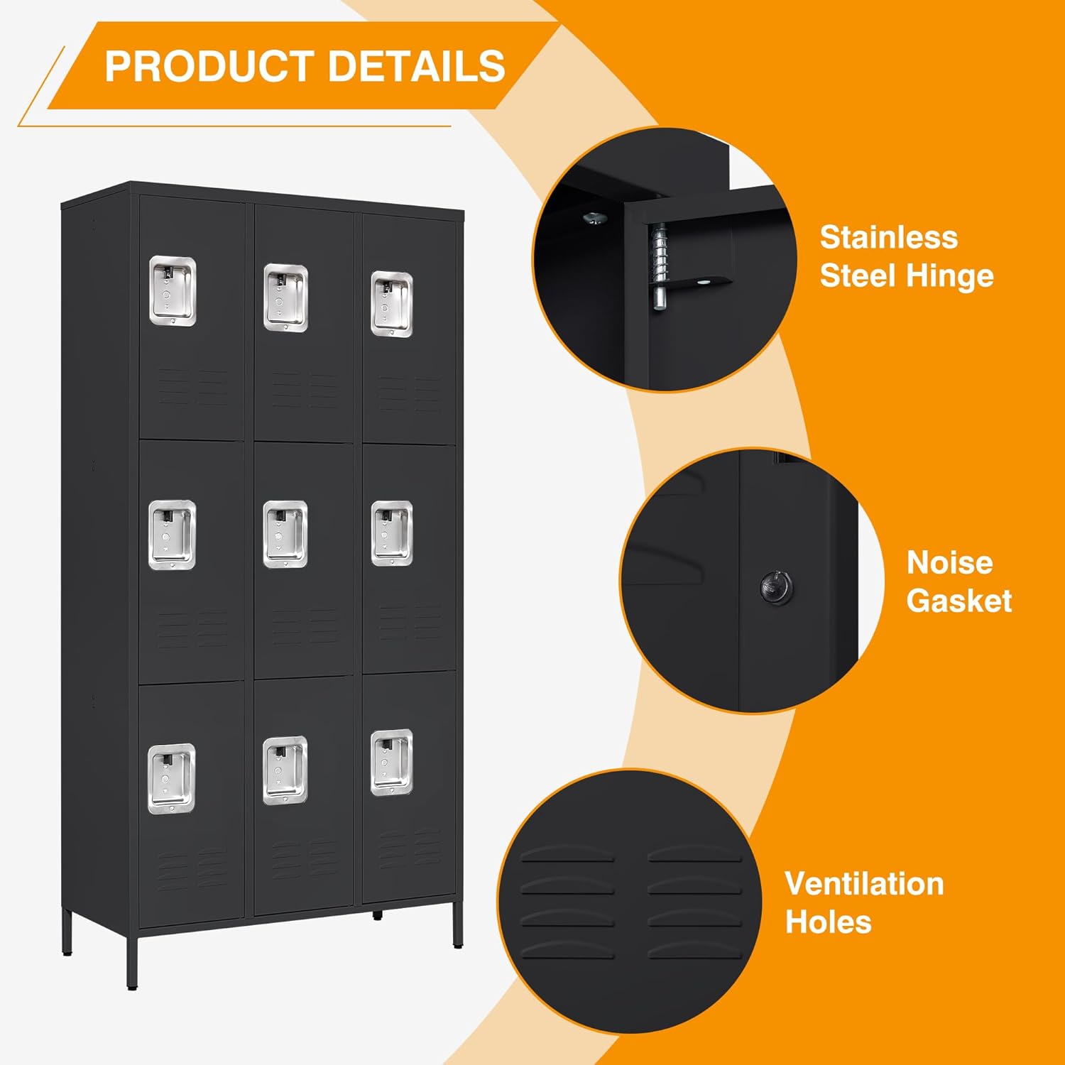 Metal Lockers for Employees-6 Door Storage Locker with Shelves and Lockable Steel Cabinet for School,Gym,Office,Staff (Gray, 6 Door)