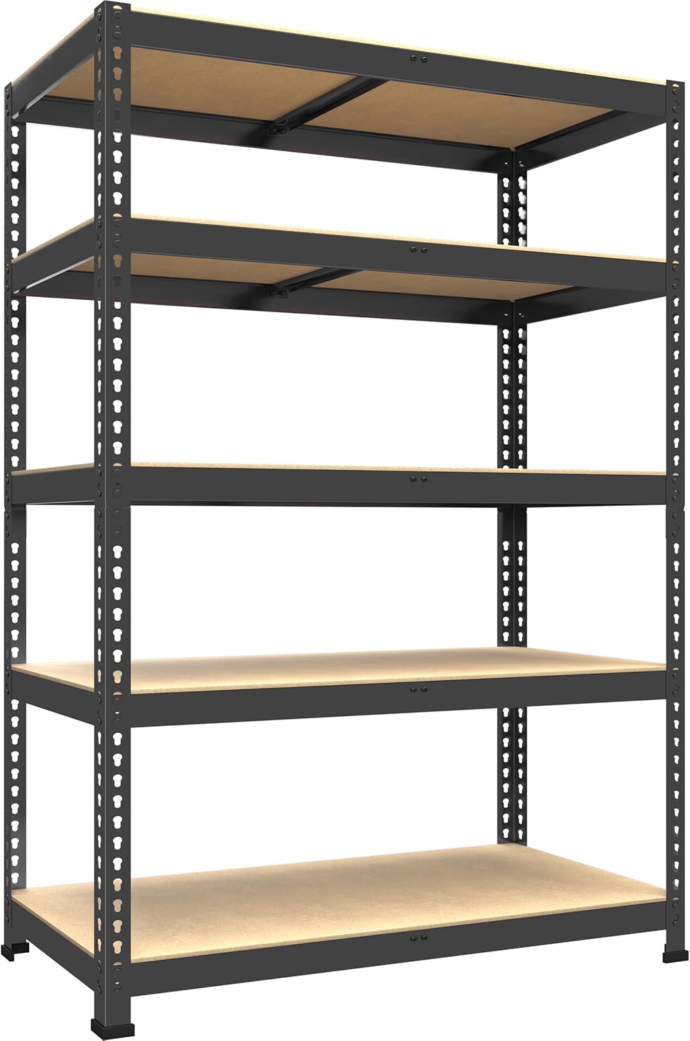 Adjustable Heavy Duty Metal Shelving Unit for Garage, Pantry & Basement Storage, 48"W x 24"D x 72"H, Black