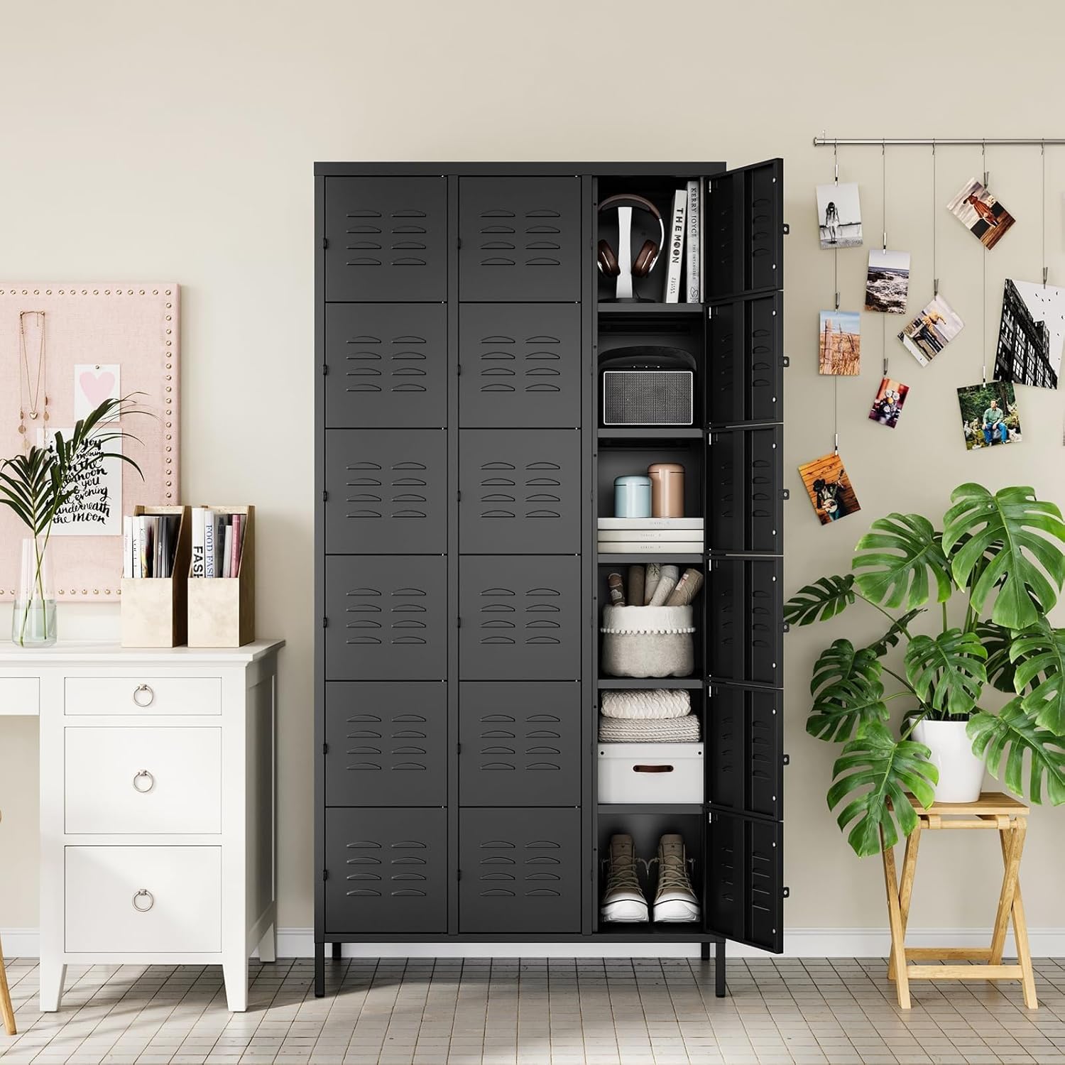 Metal Lockers for Employees-6 Door Storage Locker with Shelves and Lockable Steel Cabinet for School,Gym,Office,Staff (Gray, 6 Door)