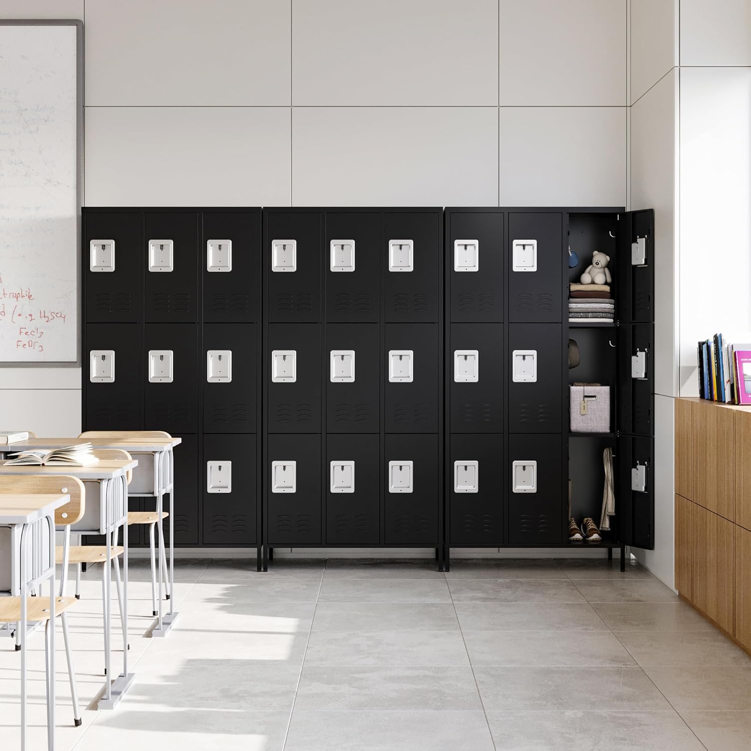 Metal Lockers for Employees-6 Door Storage Locker with Shelves and Lockable Steel Cabinet for School,Gym,Office,Staff (Gray, 6 Door)