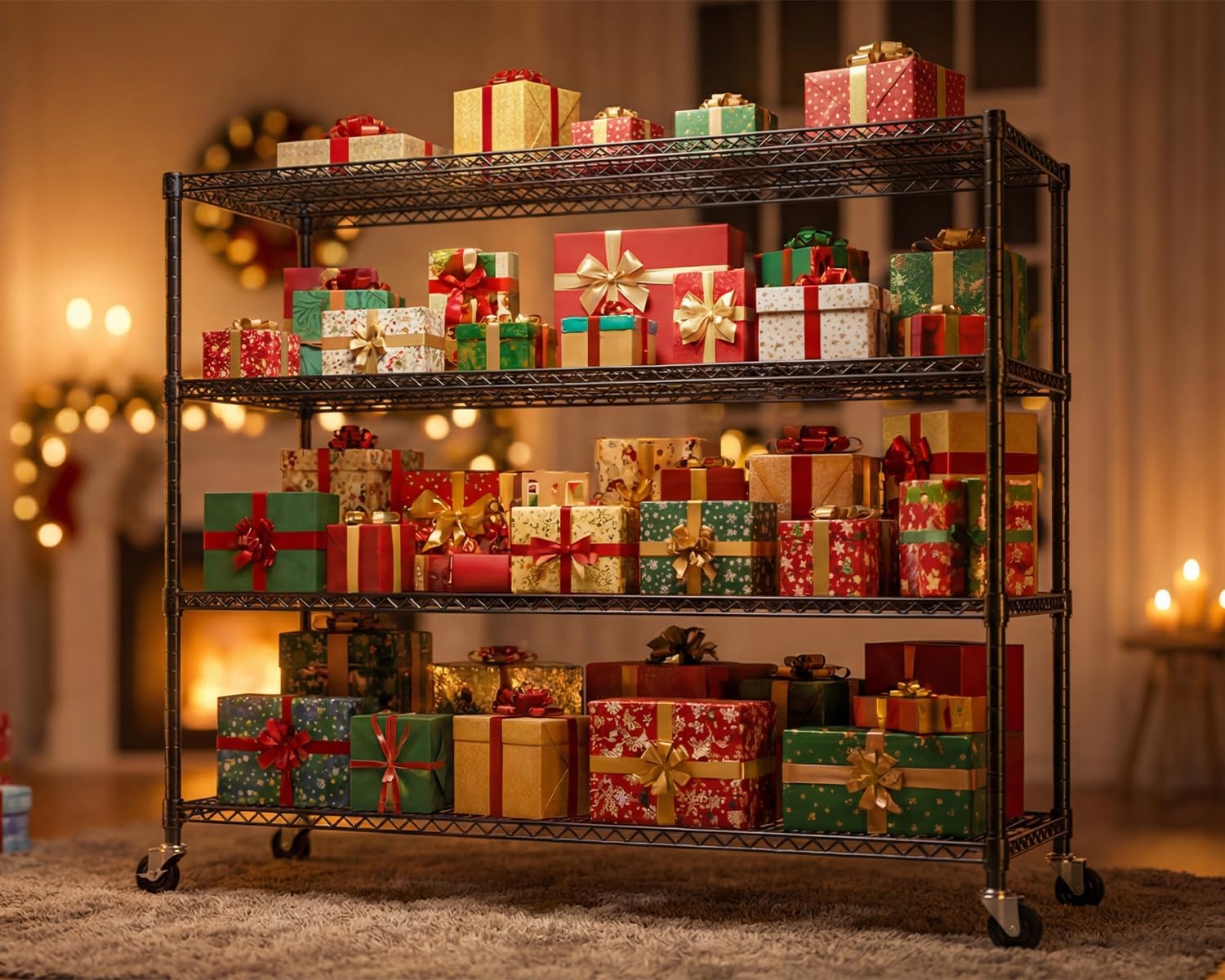 5-Tier Heavy Duty Wire Shelving Unit, Adjustable NSF-Certified Steel Storage Rack for Garage, Kitchen & Pantry, 35.5"W x 14"D x 72"H, Black