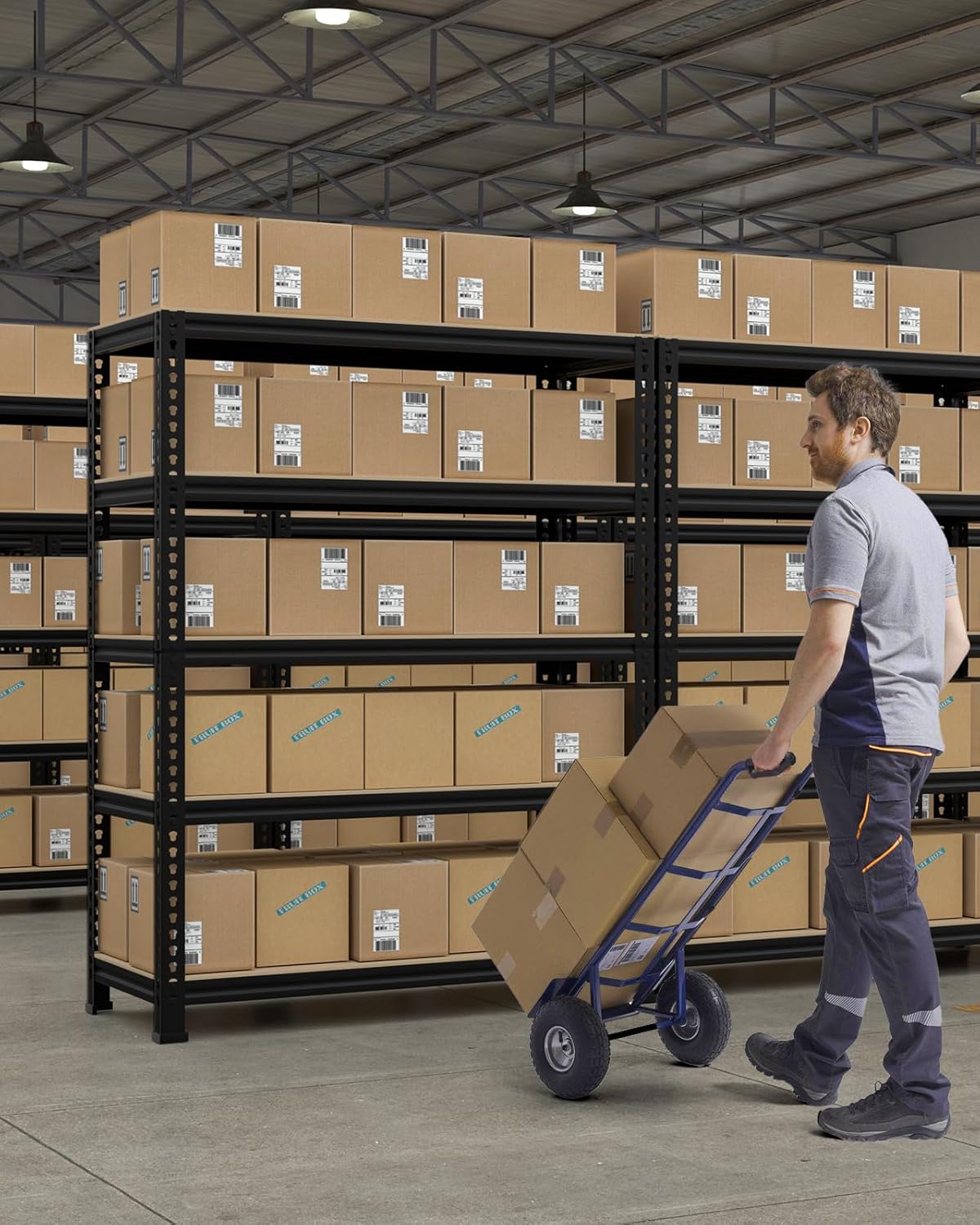 5-Tier Heavy Duty Metal Storage Shelves, Adjustable Utility Rack for Garage, Pantry & Closet, 28"W x 12"D x 59"H, Black