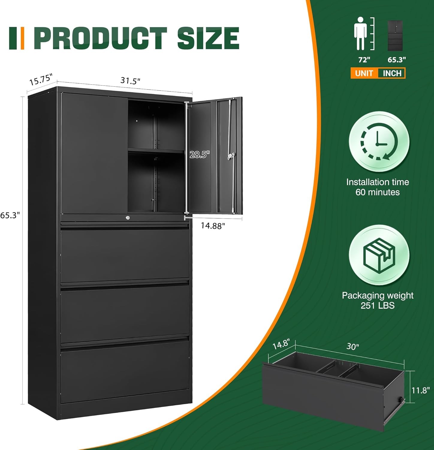 Metal Storage Cabinets for Home Office,File Cabinet-2 Drawers with Lock and Adjustable Shelves-Hang Legal/Letter/A4/F4 Size Filing-White