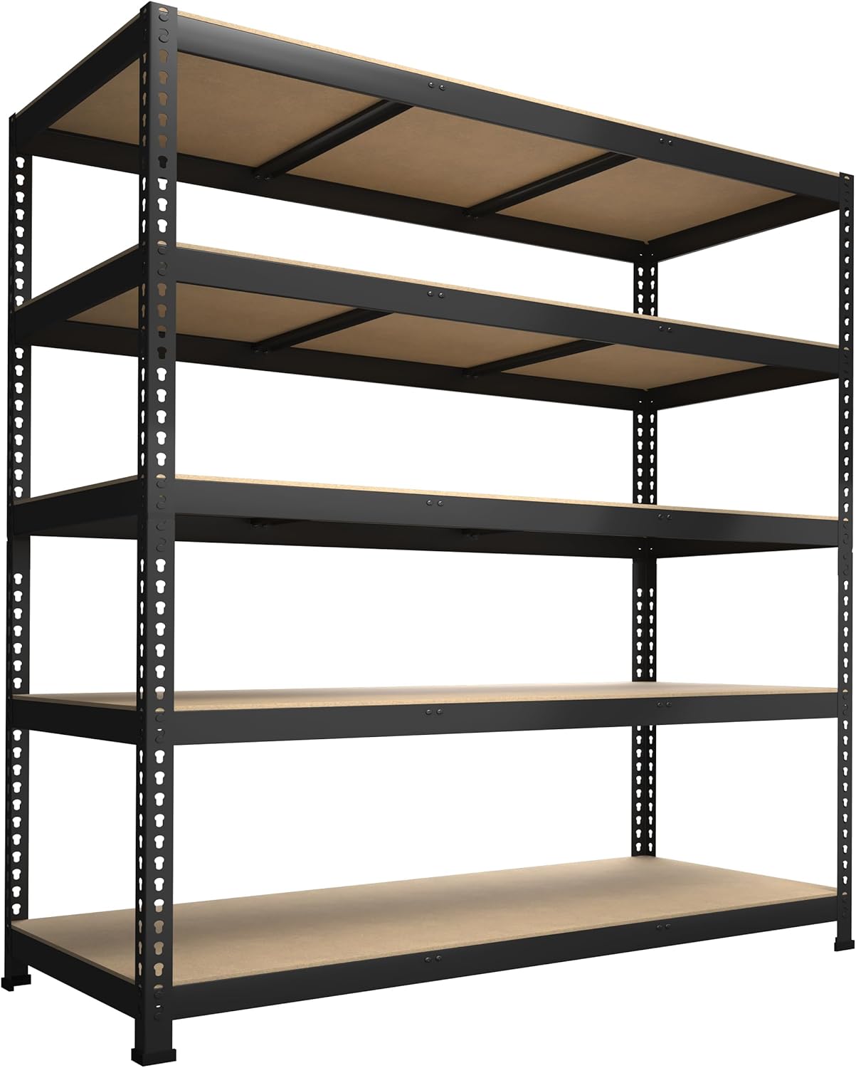 5-Tier Heavy Duty Metal Storage Shelving Unit, Adjustable Garage Utility Rack for Warehouse, Pantry & Closet, 47"W x 23.6"D x 71"H, Black