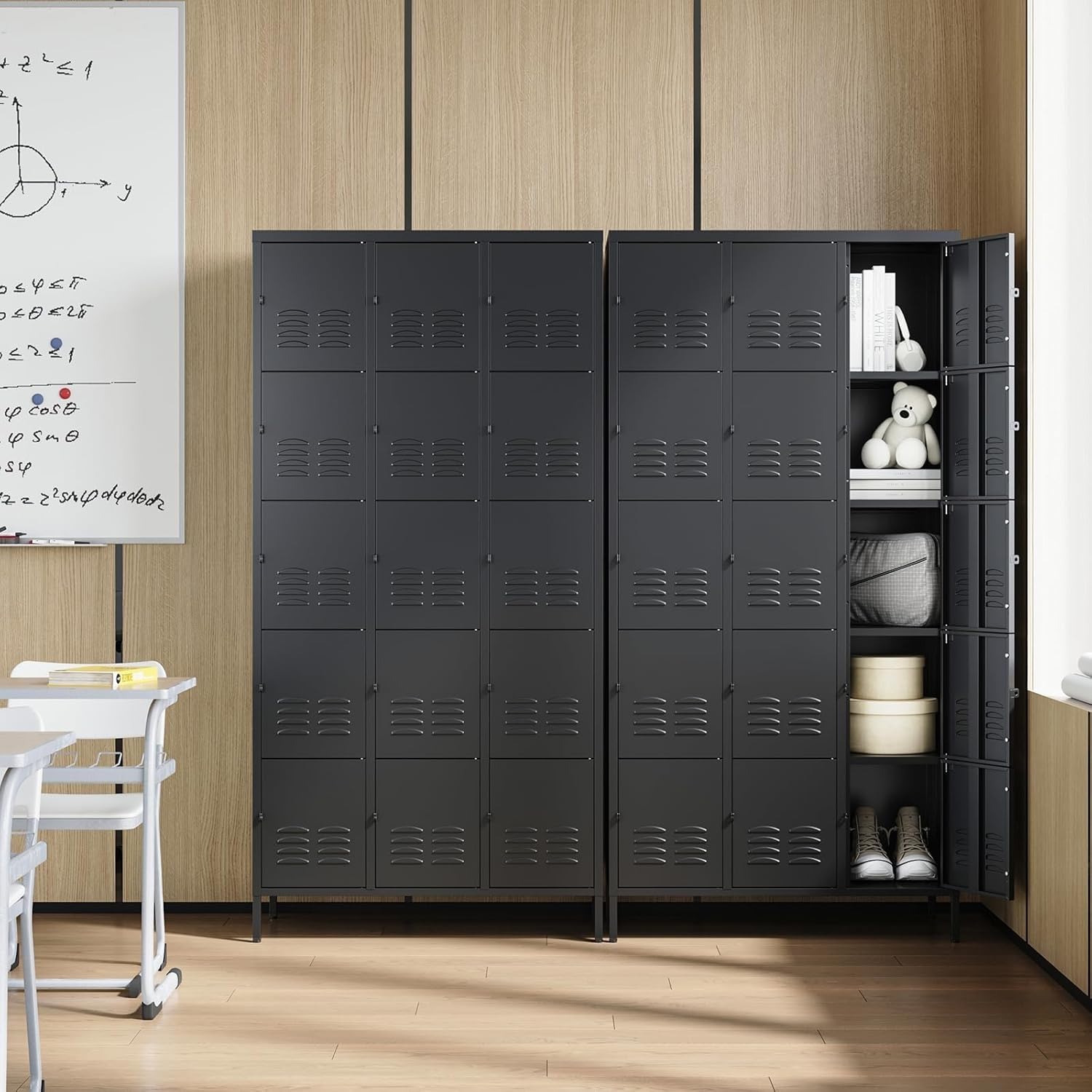 Metal Lockers for Employees-6 Door Storage Locker with Shelves and Lockable Steel Cabinet for School,Gym,Office,Staff (Gray, 6 Door)
