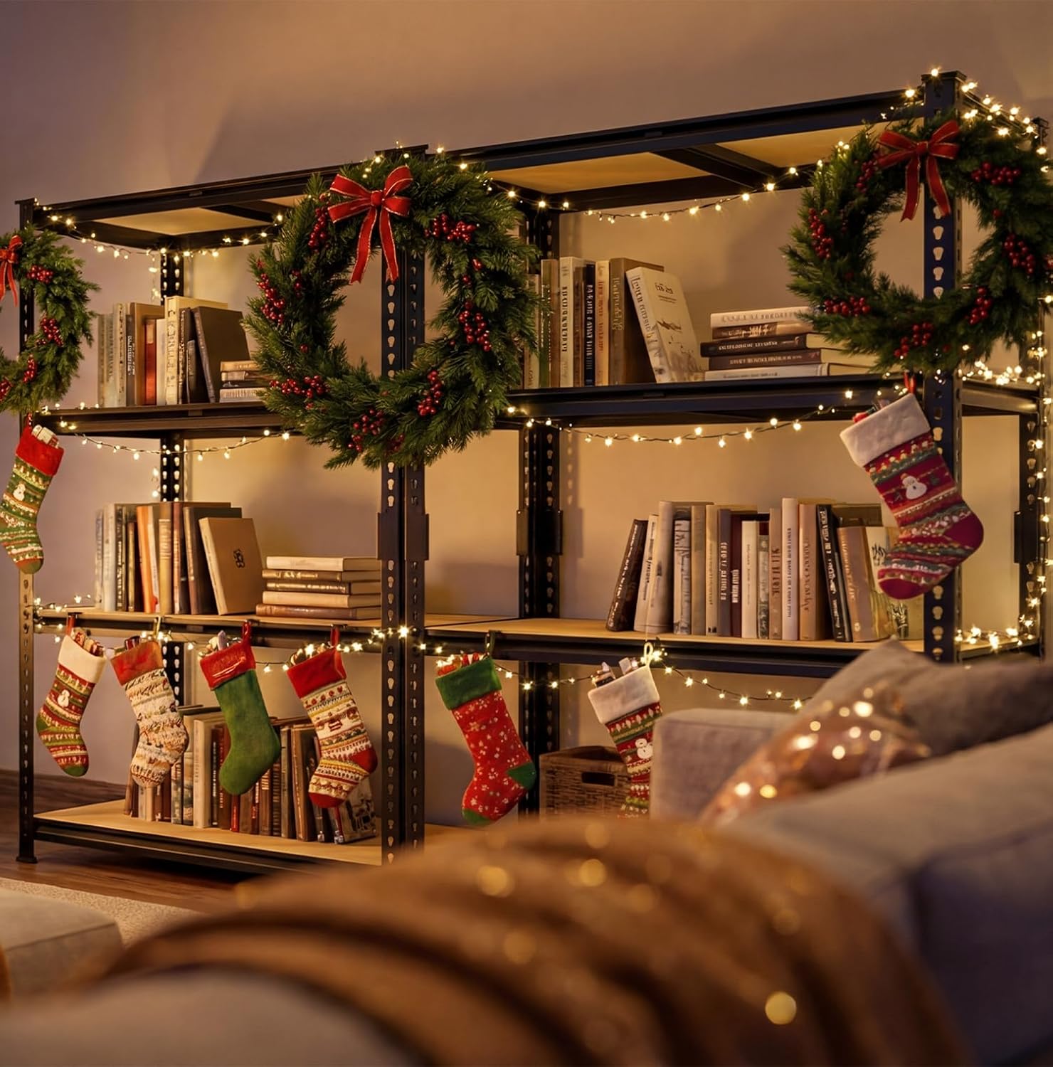 5-Tier Heavy Duty Metal Storage Shelving Unit, Adjustable Garage Utility Rack for Warehouse, Pantry & Closet, 47"W x 23.6"D x 71"H, Black