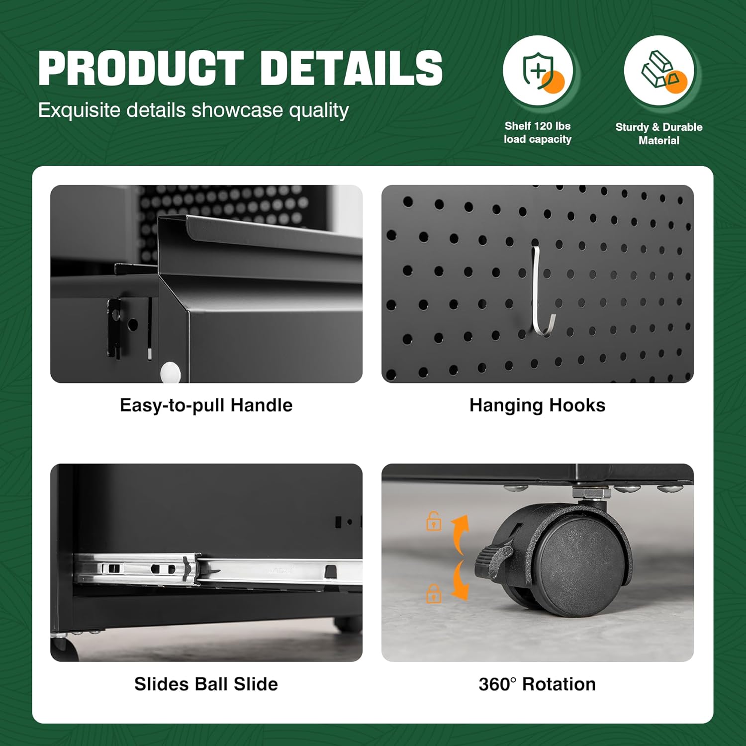 Mobile 3 Drawer File Cabinet with Lock-Metal Lateral Rolling Printer Stand Filing Cabinets for Home Office-Storage A4/F4/Letter (Black)