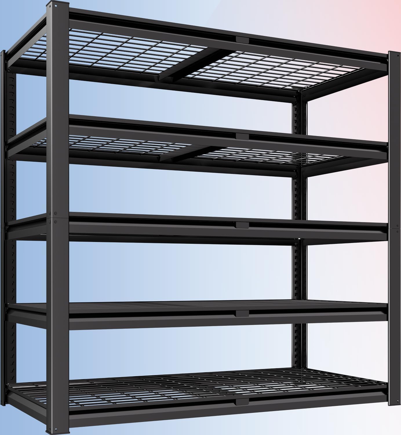 4-Tier Heavy Duty Metal Wire Shelving, Adjustable 2200 lbs Garage Storage Rack for Basement, Pantry & Warehouse, 40"W x 20"D x 60"H