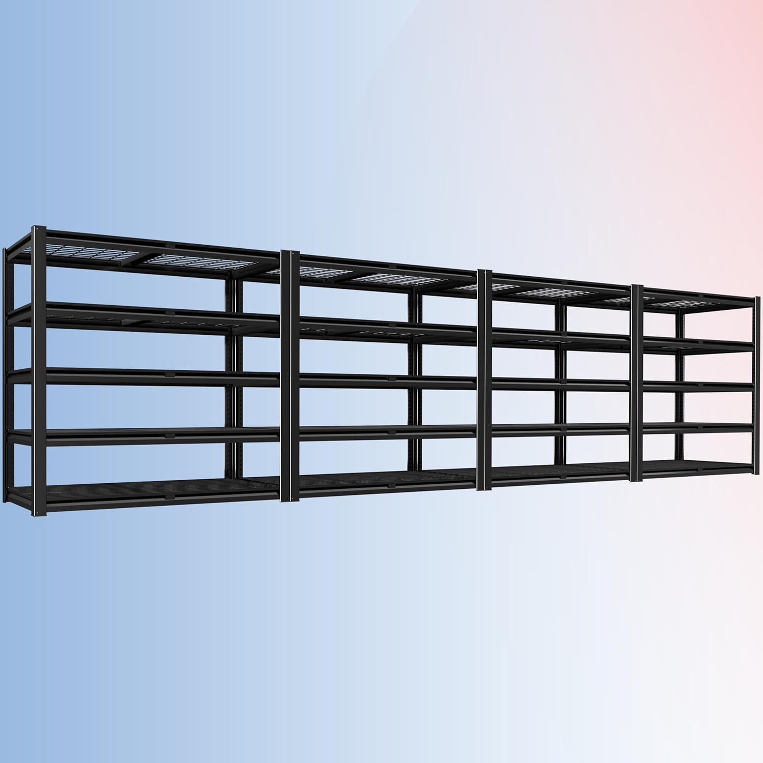 4-Tier Heavy Duty Metal Wire Shelving, Adjustable 2200 lbs Garage Storage Rack for Basement, Pantry & Warehouse, 40"W x 20"D x 60"H