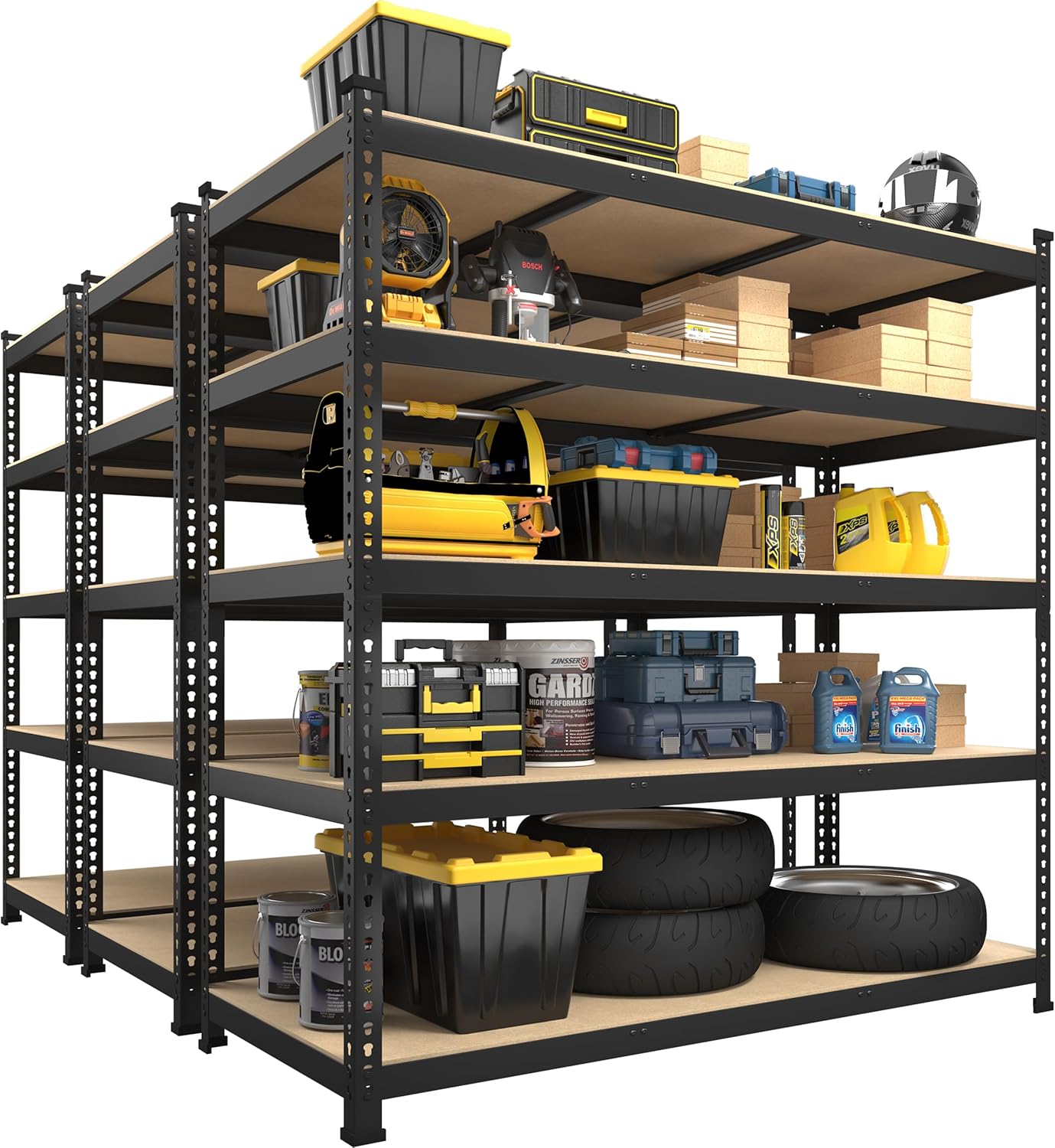 5-Tier Heavy Duty Metal Storage Shelving Unit, Adjustable Garage Utility Rack for Warehouse, Pantry & Closet, 47"W x 23.6"D x 71"H, Black