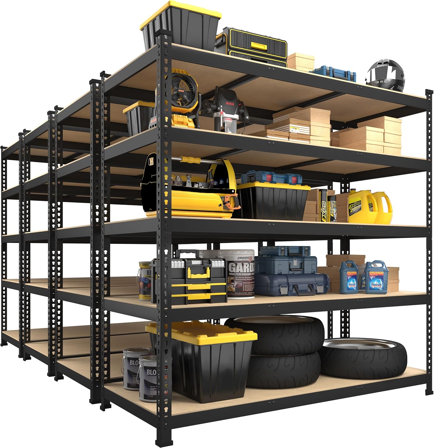 5-Tier Heavy Duty Metal Storage Shelving Unit, Adjustable Garage Utility Rack for Warehouse, Pantry & Closet, 47"W x 23.6"D x 71"H, Black