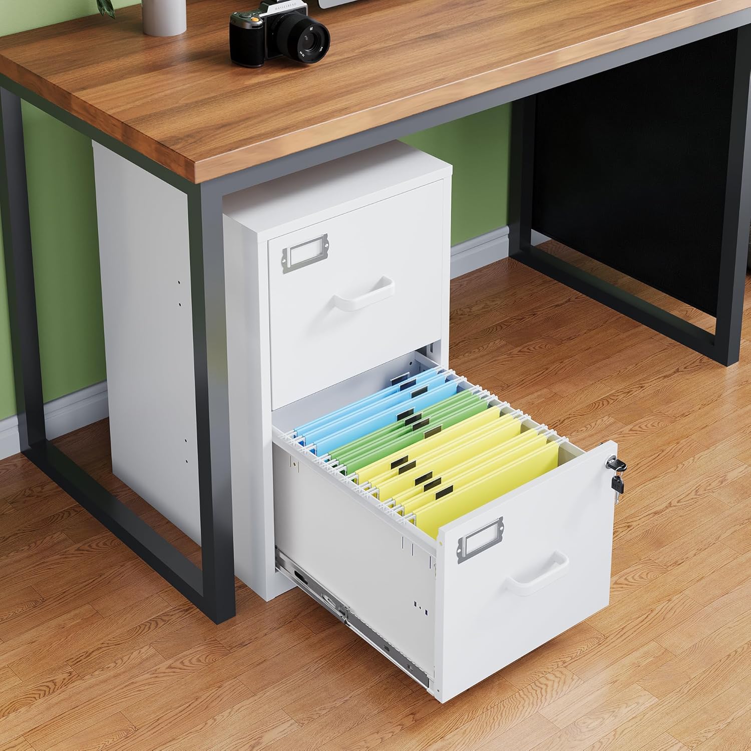 2 Drawer File Cabinet with Lock,Metal Office Filing Cabinets for Home Office,Storage Letter,Easy Assemble