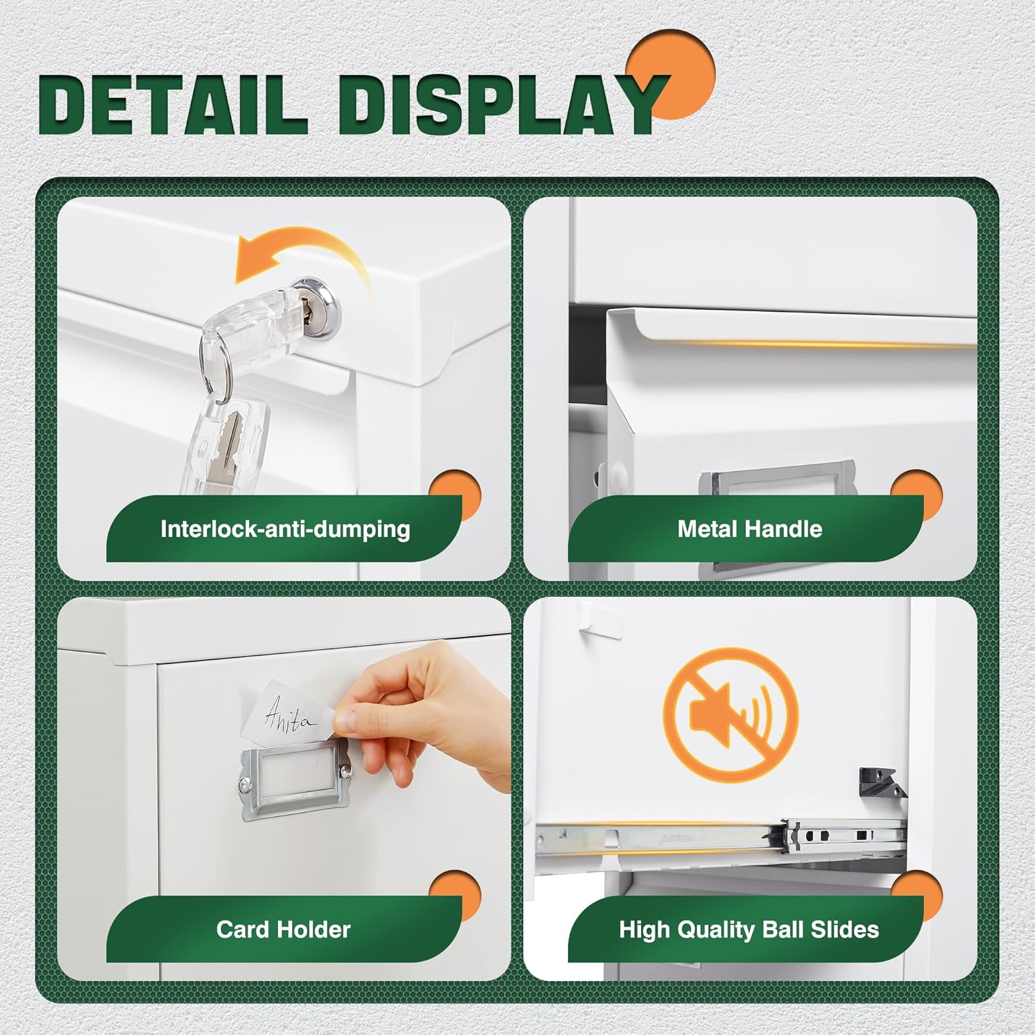 2 Drawer File Cabinet with Lock,Metal Office Small Filing Cabinets for Home Office,Storage Letter,Black-Easy Assemble