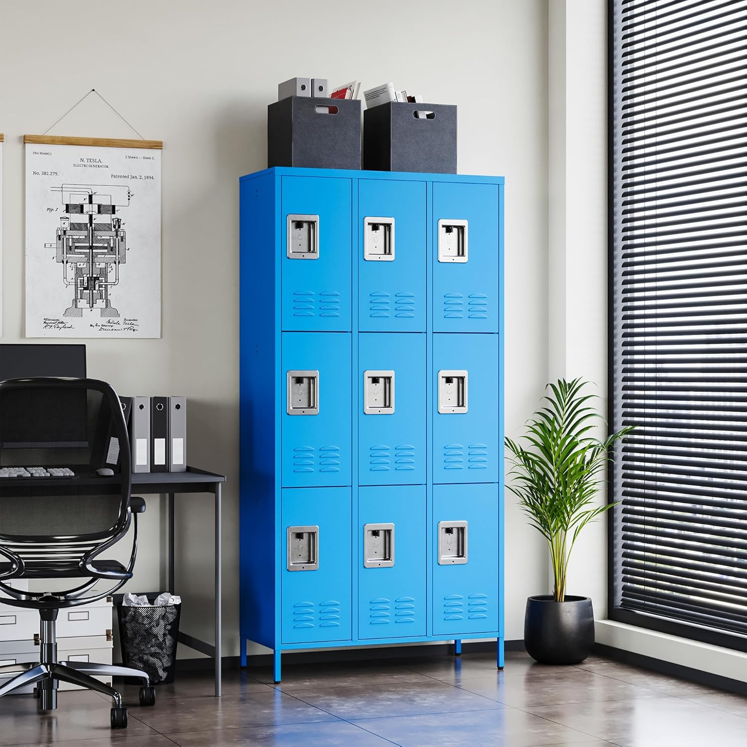 Metal Lockers for Employees-6 Door Storage Locker with Shelves and Lockable Steel Cabinet for School,Gym,Office,Staff (Gray, 6 Door)