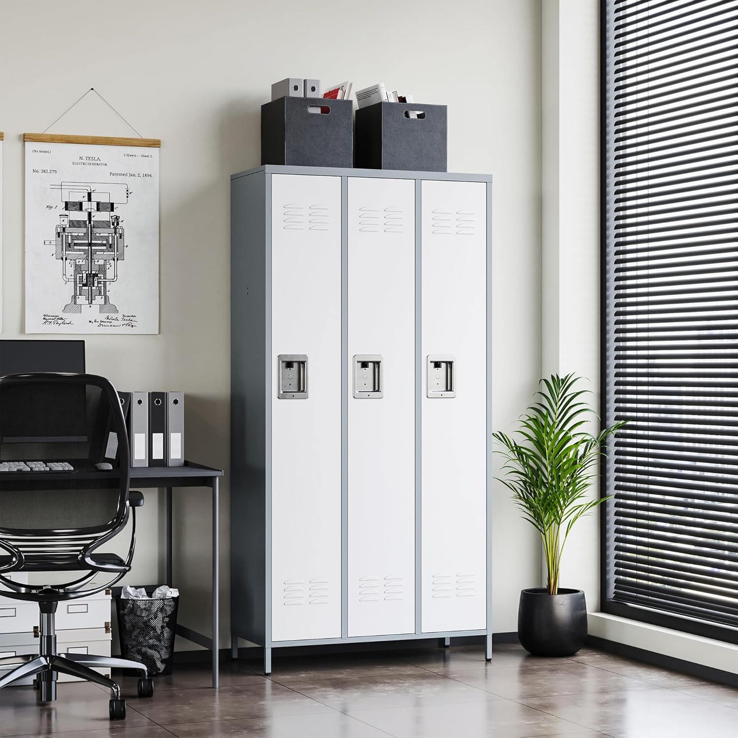 Metal Lockers for Employees-6 Door Storage Locker with Shelves and Lockable Steel Cabinet for School,Gym,Office,Staff (Gray, 6 Door)