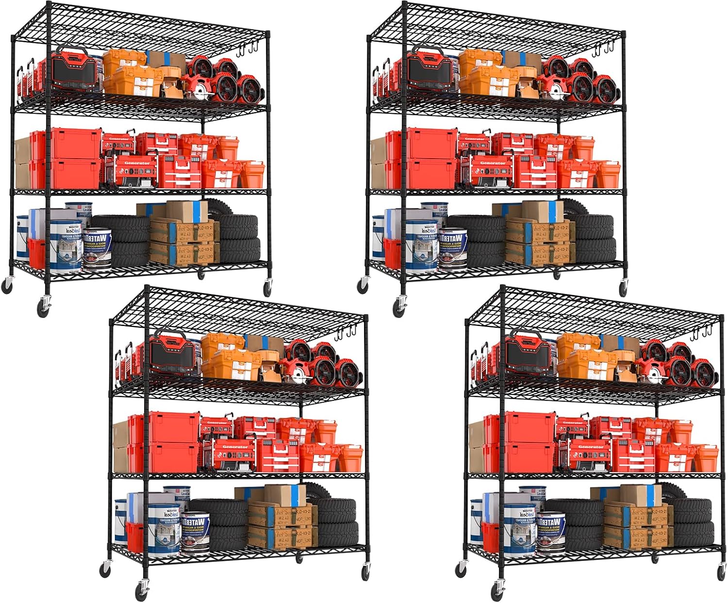 5-Tier Heavy Duty Wire Shelving Unit, Adjustable NSF-Certified Steel Storage Rack for Garage, Kitchen & Pantry, 35.5"W x 14"D x 72"H, Black