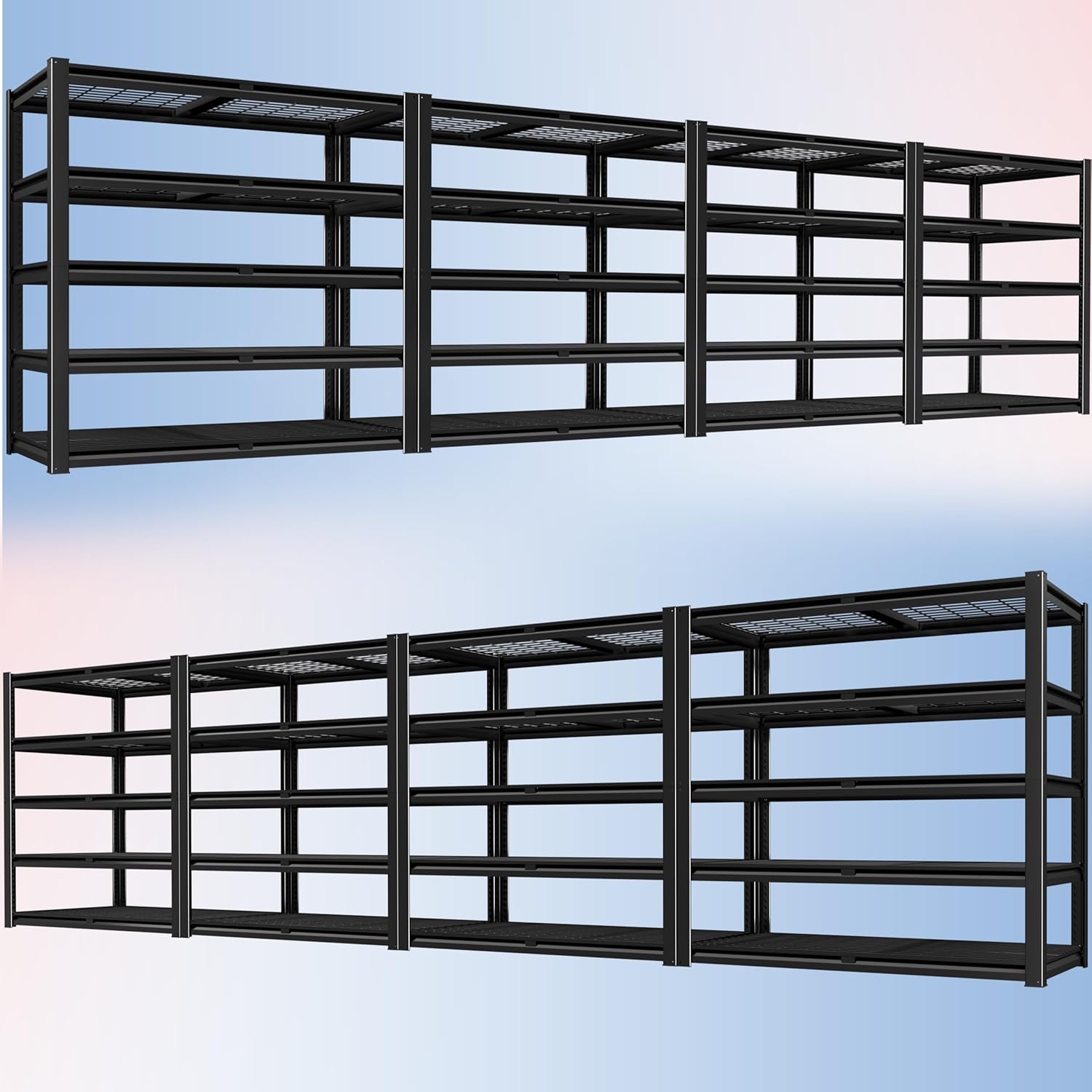 4-Tier Heavy Duty Metal Wire Shelving, Adjustable 2200 lbs Garage Storage Rack for Basement, Pantry & Warehouse, 40"W x 20"D x 60"H