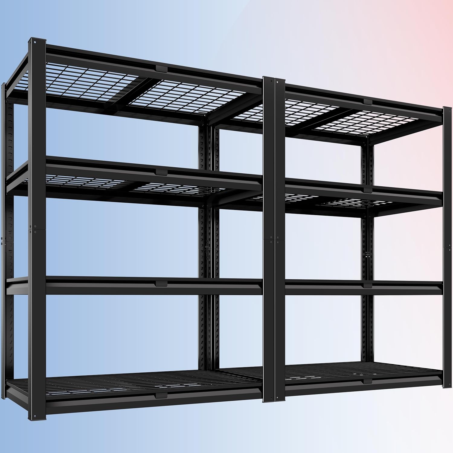 4-Tier Heavy Duty Metal Wire Shelving, Adjustable 2200 lbs Garage Storage Rack for Basement, Pantry & Warehouse, 40"W x 20"D x 60"H