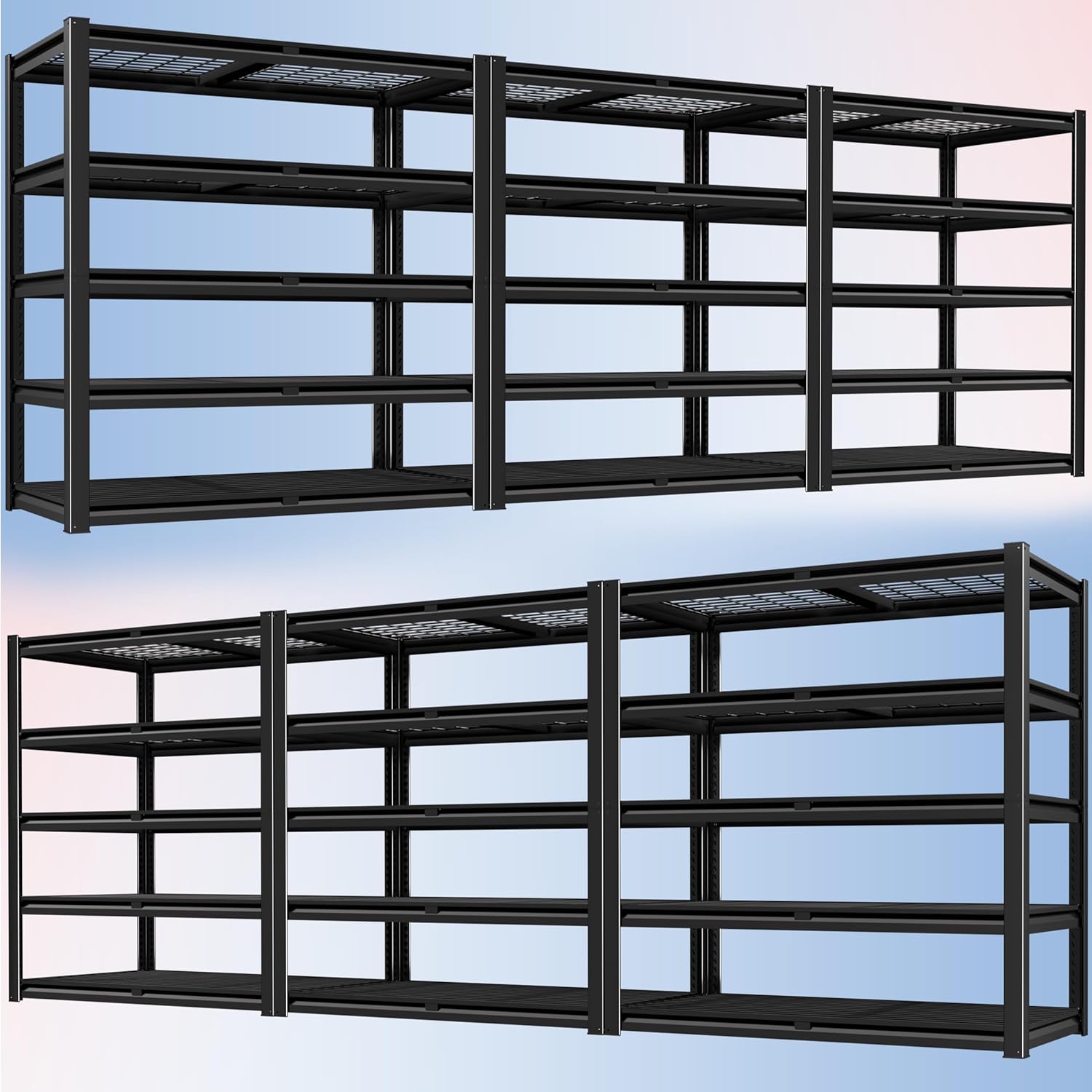 4-Tier Heavy Duty Metal Wire Shelving, Adjustable 2200 lbs Garage Storage Rack for Basement, Pantry & Warehouse, 40"W x 20"D x 60"H
