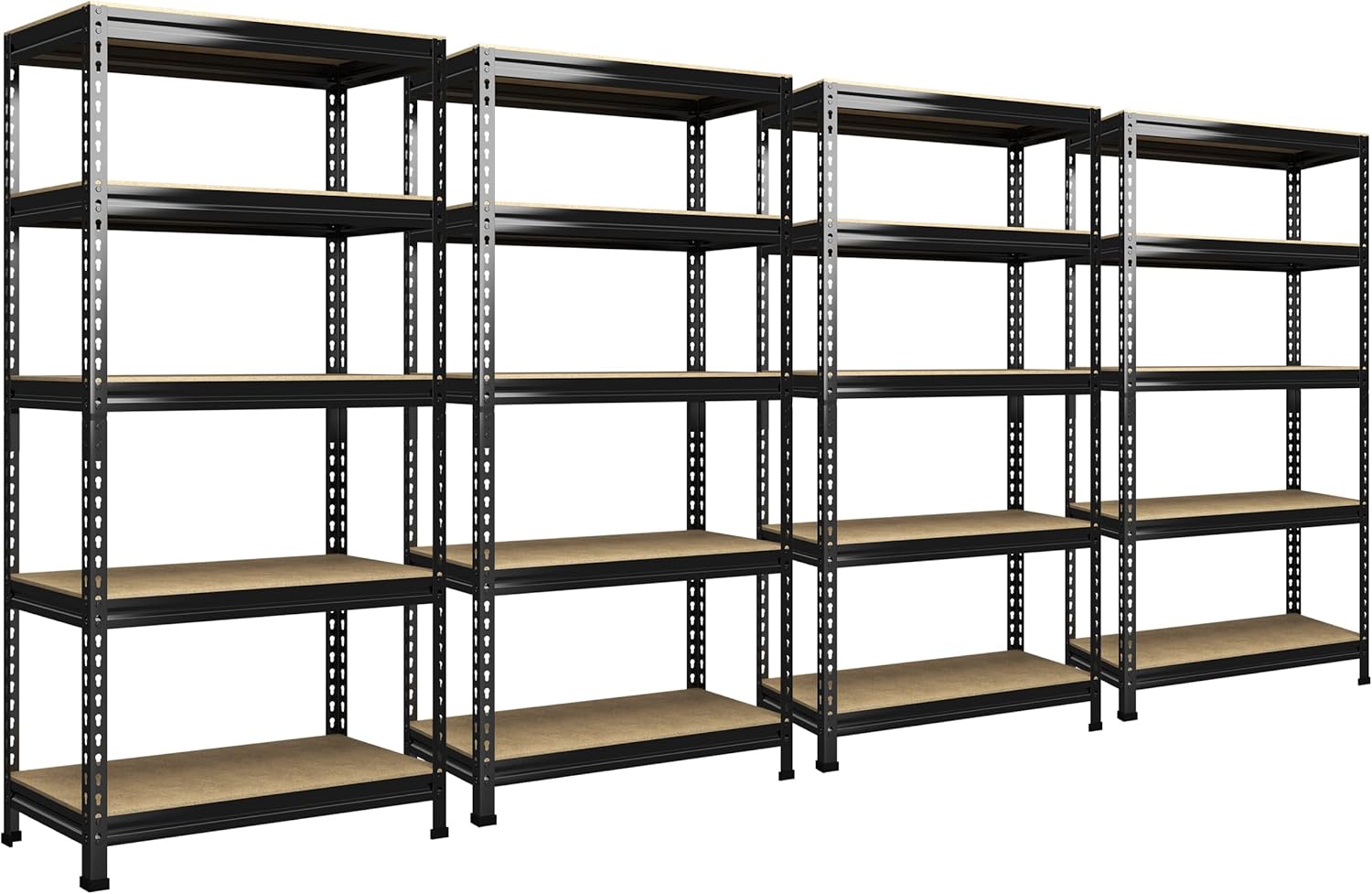 5-Tier Heavy Duty Metal Storage Shelves, Adjustable Utility Rack for Garage, Pantry & Closet, 28"W x 12"D x 59"H, Black