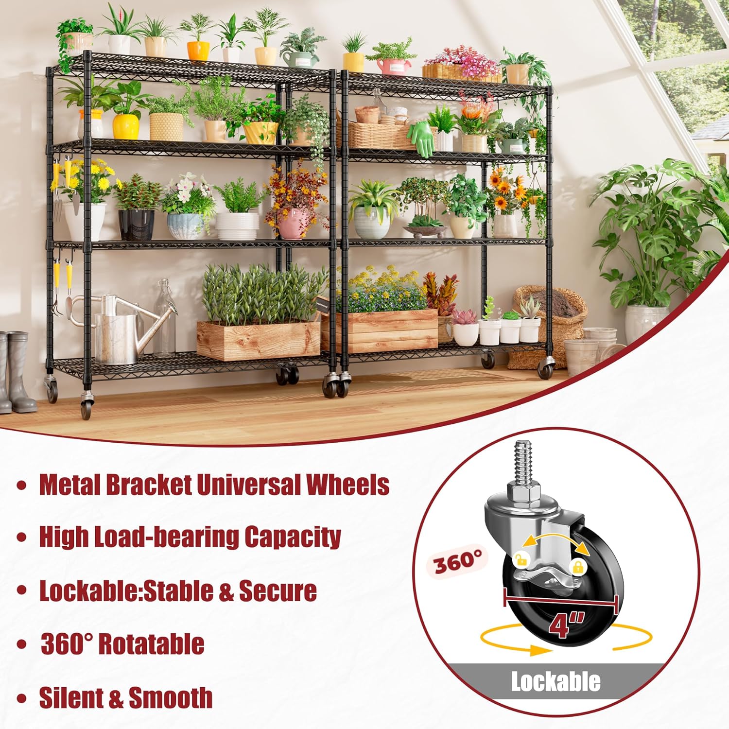 5-Tier Heavy Duty Wire Shelving Unit, Adjustable NSF-Certified Steel Storage Rack for Garage, Kitchen & Pantry, 35.5"W x 14"D x 72"H, Black