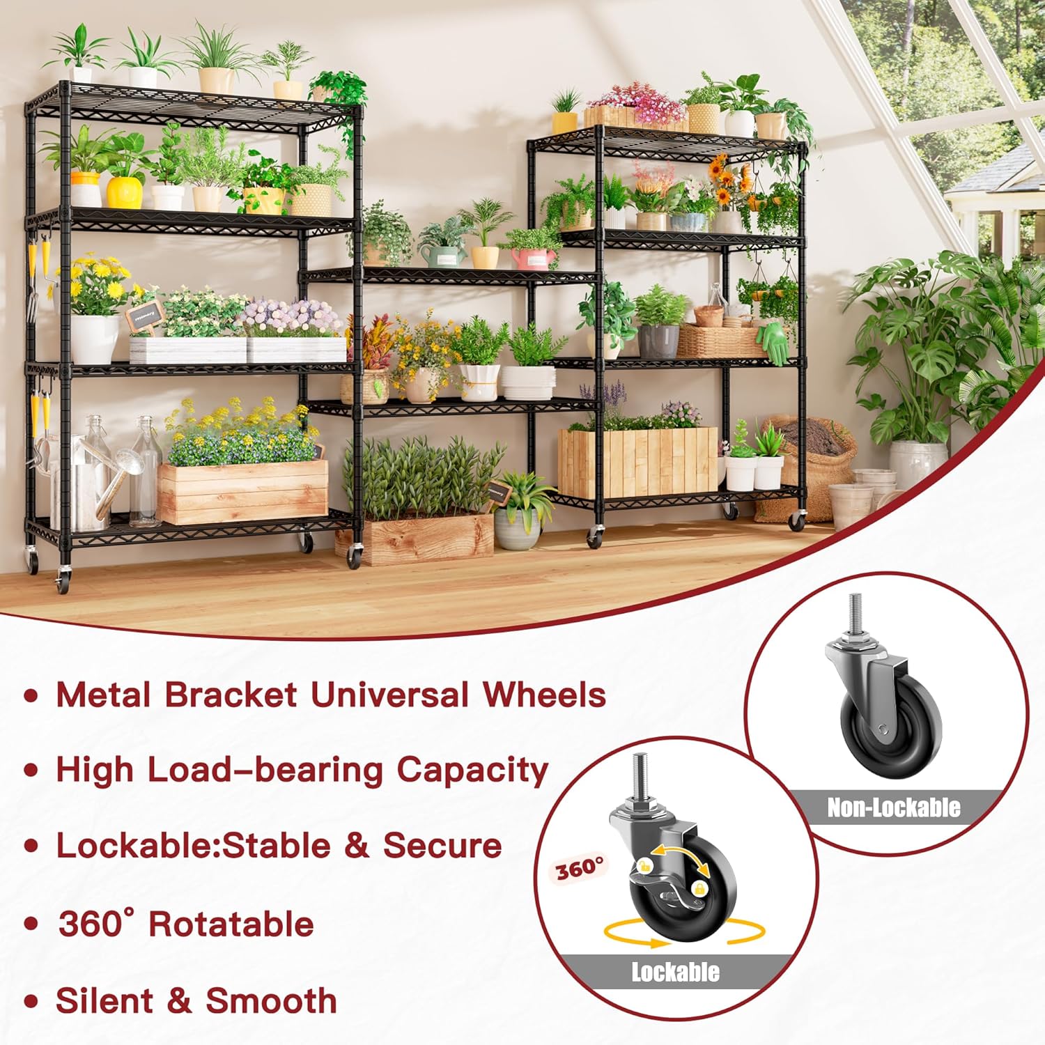 5-Tier Heavy Duty Wire Shelving Unit, Adjustable NSF-Certified Steel Storage Rack for Garage, Kitchen & Pantry, 35.5"W x 14"D x 72"H, Black
