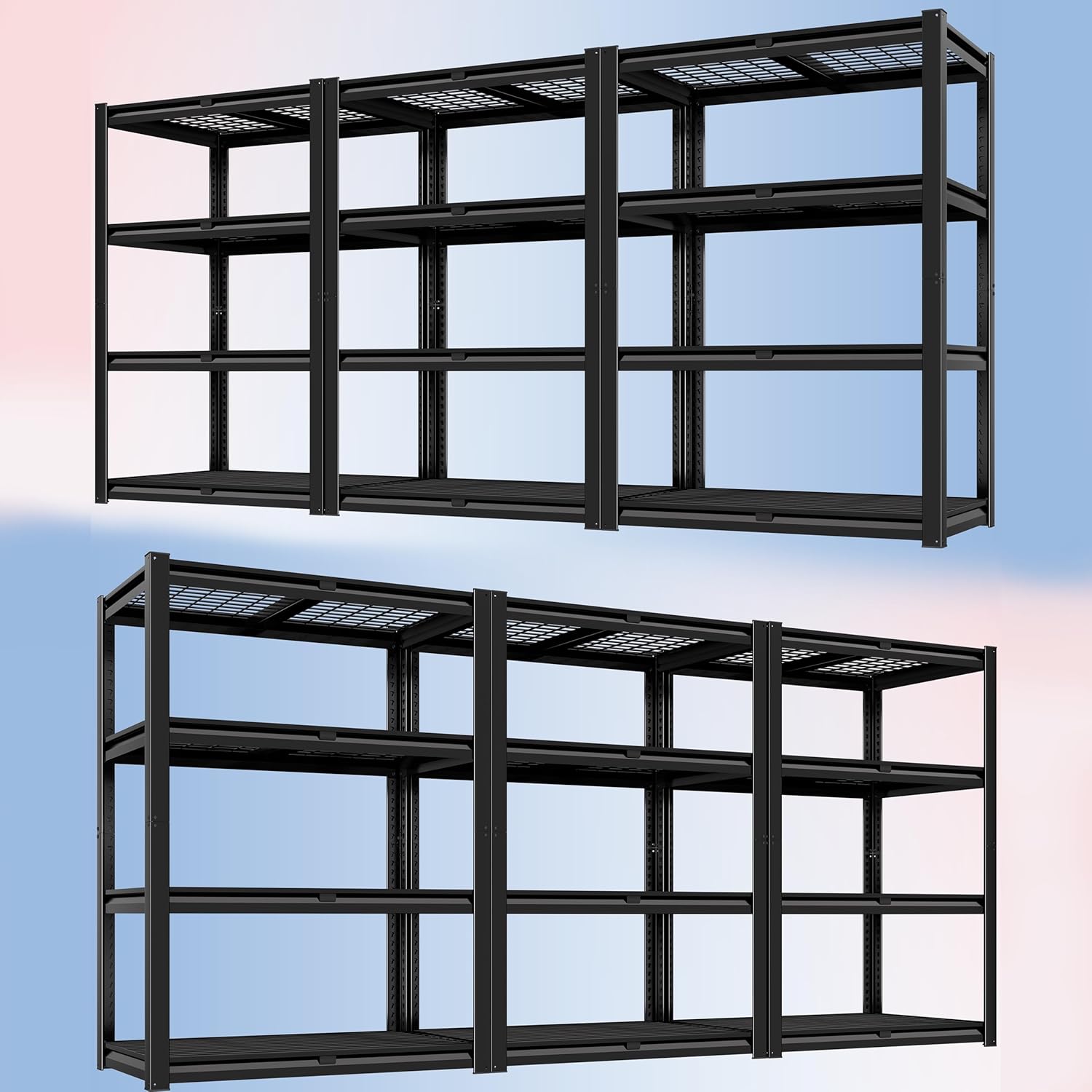 4-Tier Heavy Duty Metal Wire Shelving, Adjustable 2200 lbs Garage Storage Rack for Basement, Pantry & Warehouse, 40"W x 20"D x 60"H