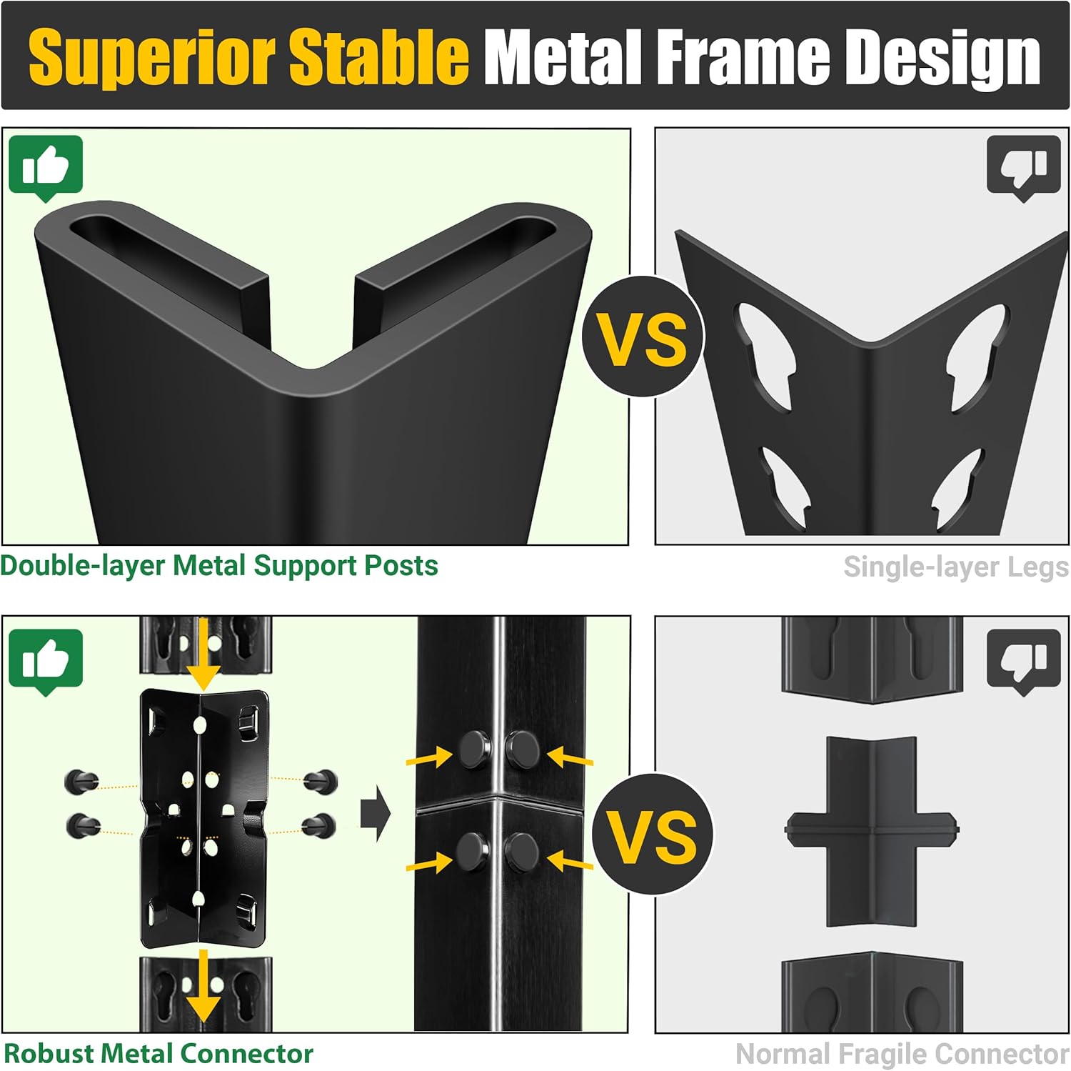 4-Tier Heavy Duty Wire Shelving Unit, Adjustable Garage Storage Rack for Warehouse, Basement & Pantry, 40"W x 20"D x 60"H, Black