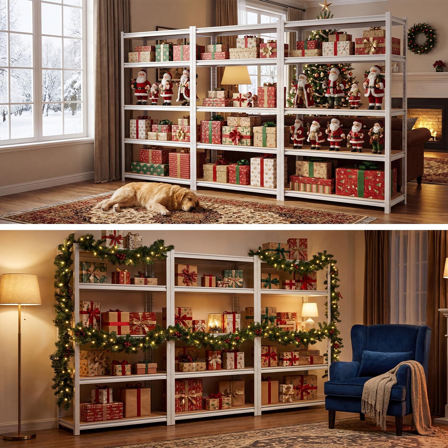 5-Tier Adjustable Metal Shelving Unit, Heavy Duty Utility Storage Rack for Kitchen, Pantry & Closet, 36"W x 16"D x 72"H, White